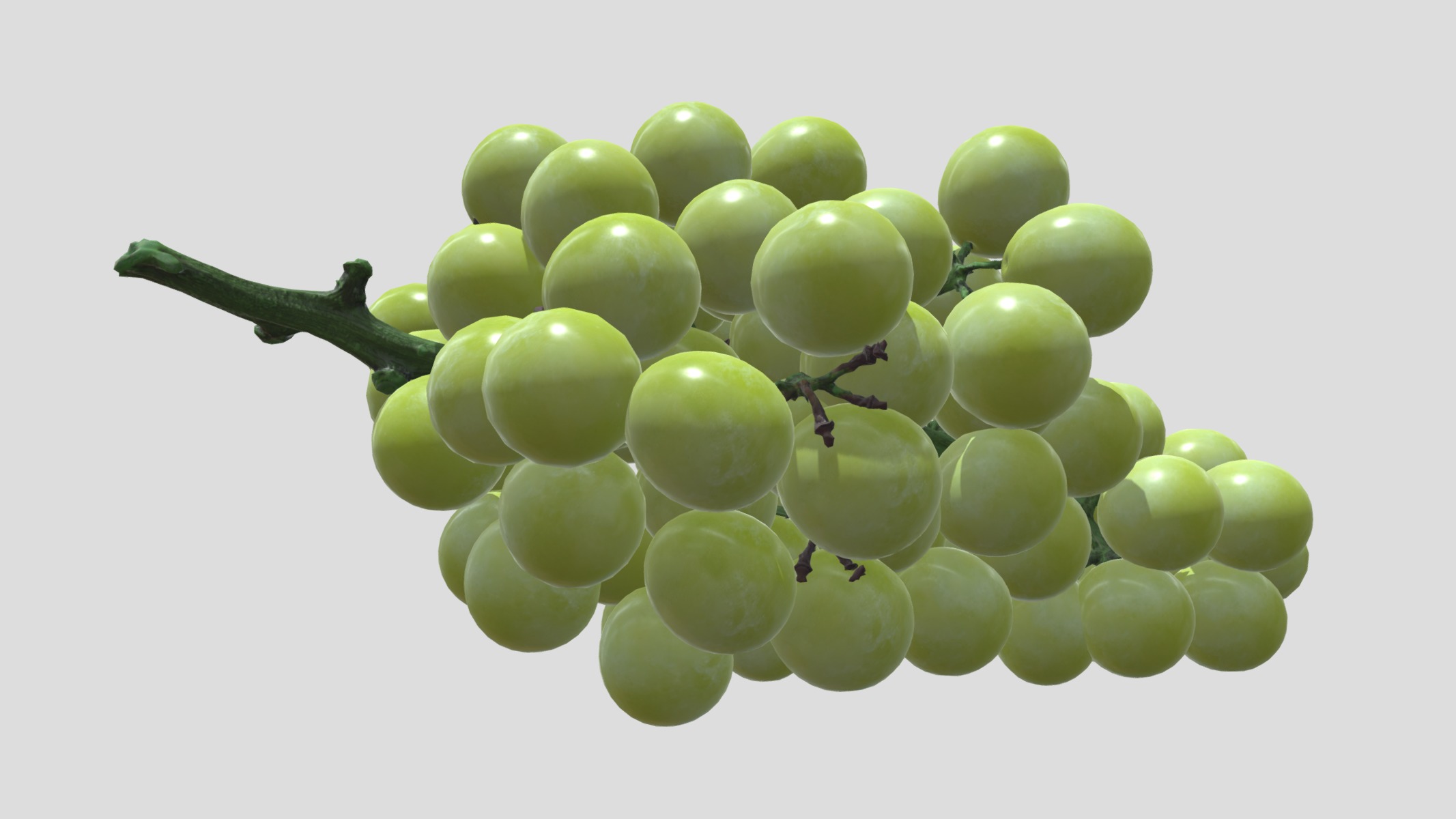 Green Grape Low Poly Low-poly 3D model_10