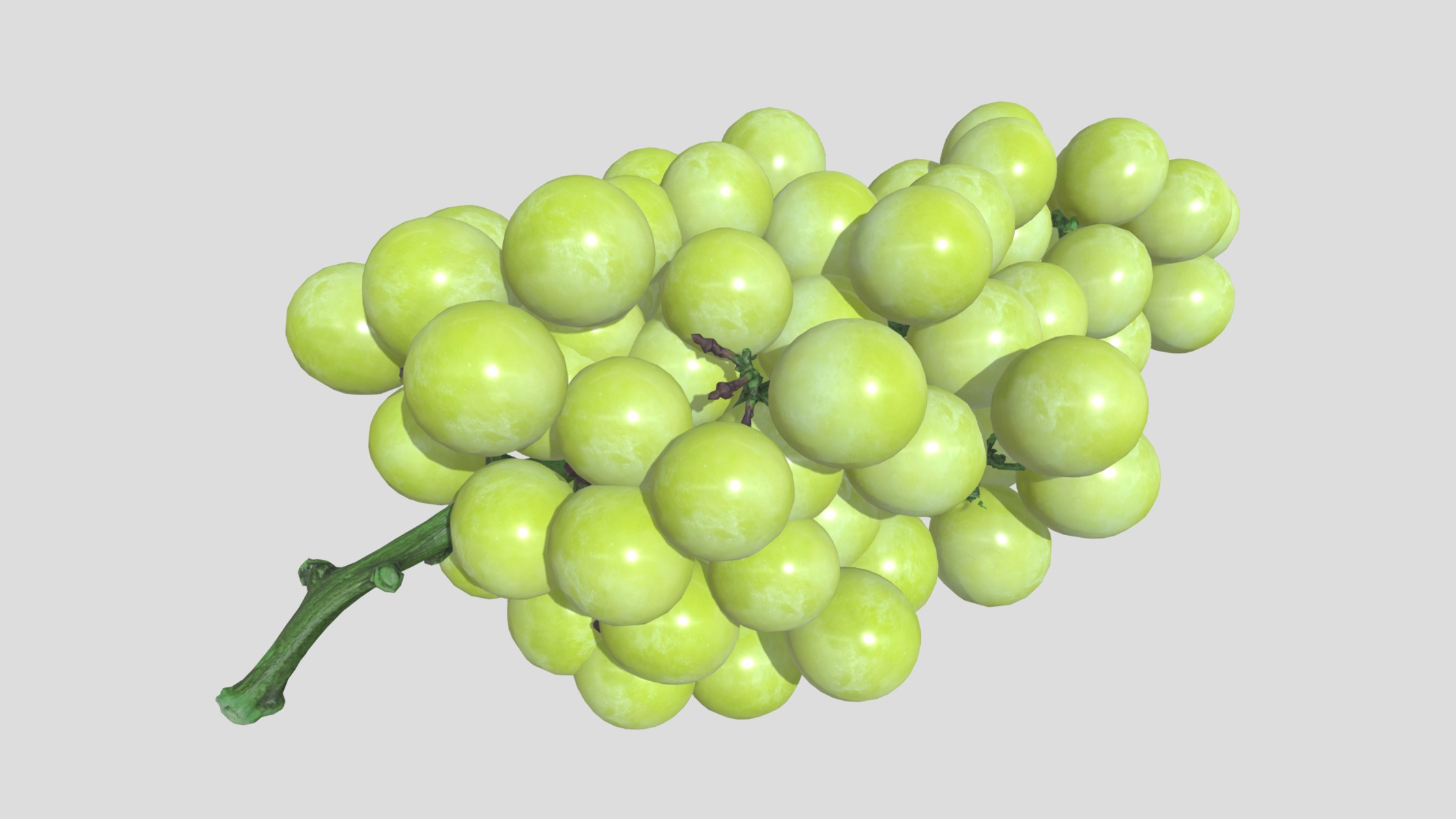 Green Grape Low Poly Low-poly 3D model_8