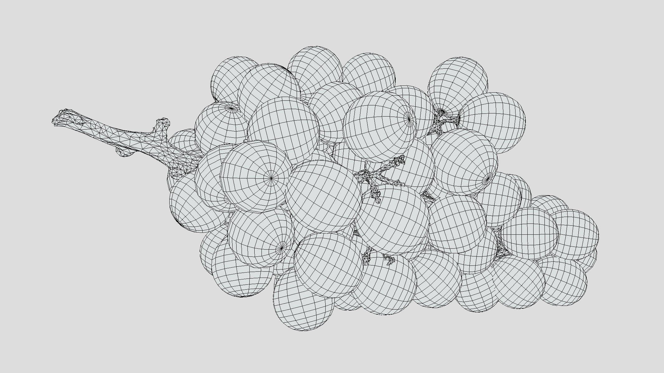 Green Grape Low Poly Low-poly 3D model_11