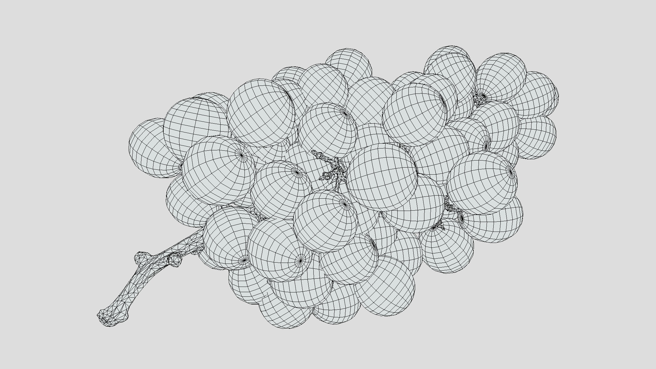 Green Grape Low Poly Low-poly 3D model_9