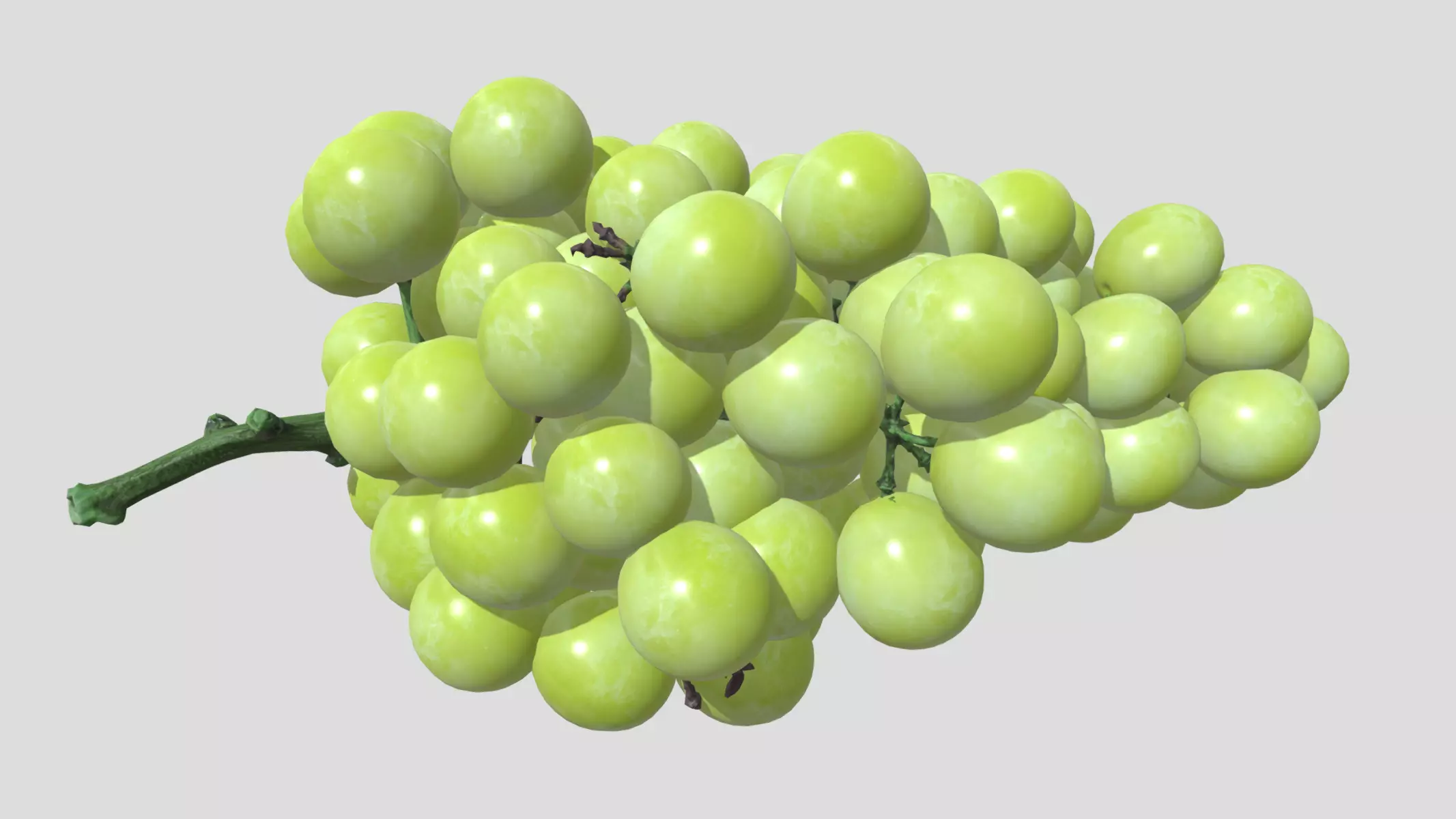 Green Grape Low Poly Low-poly 3D model_0