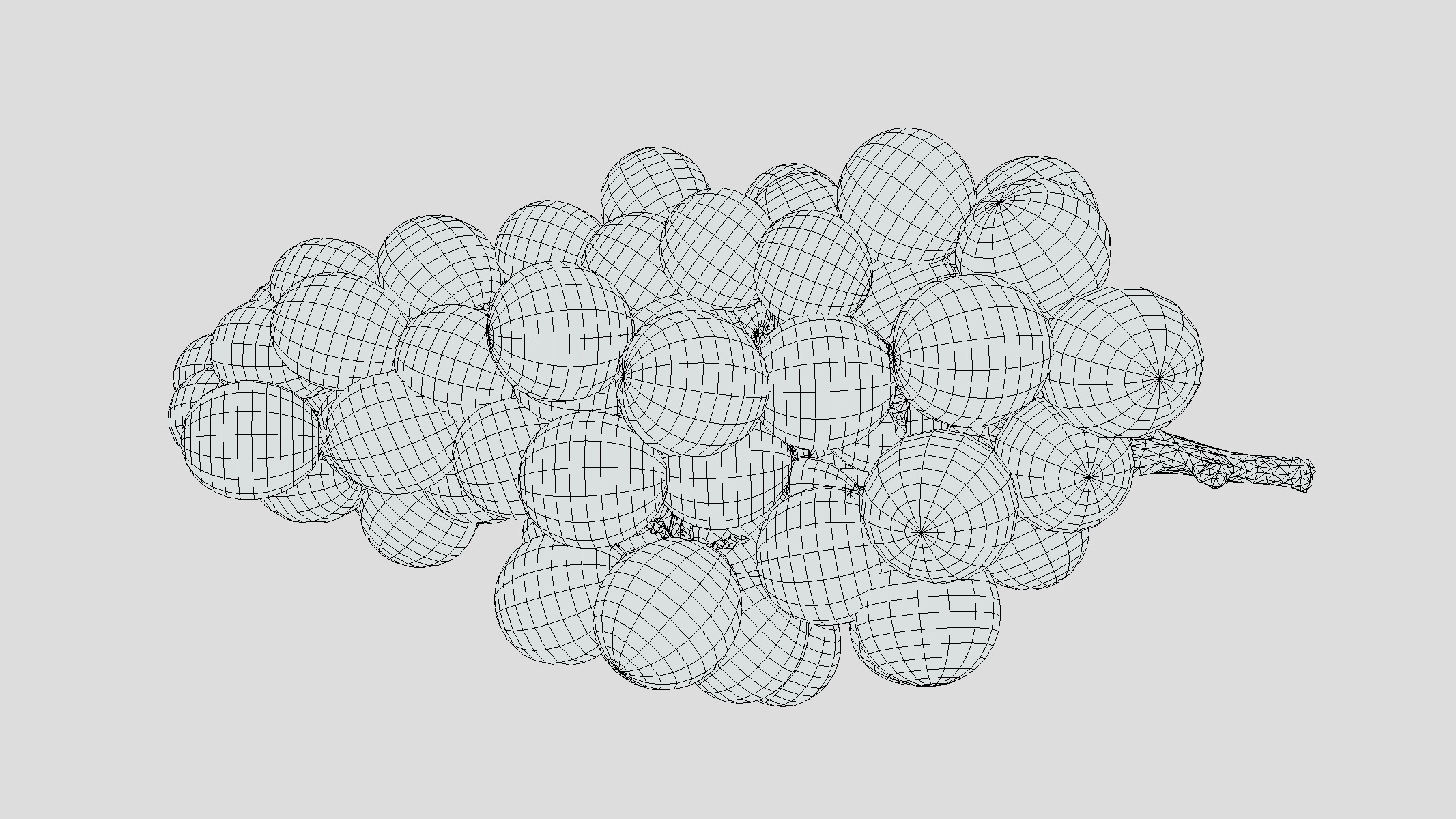 Green Grape Low Poly Low-poly 3D model_7