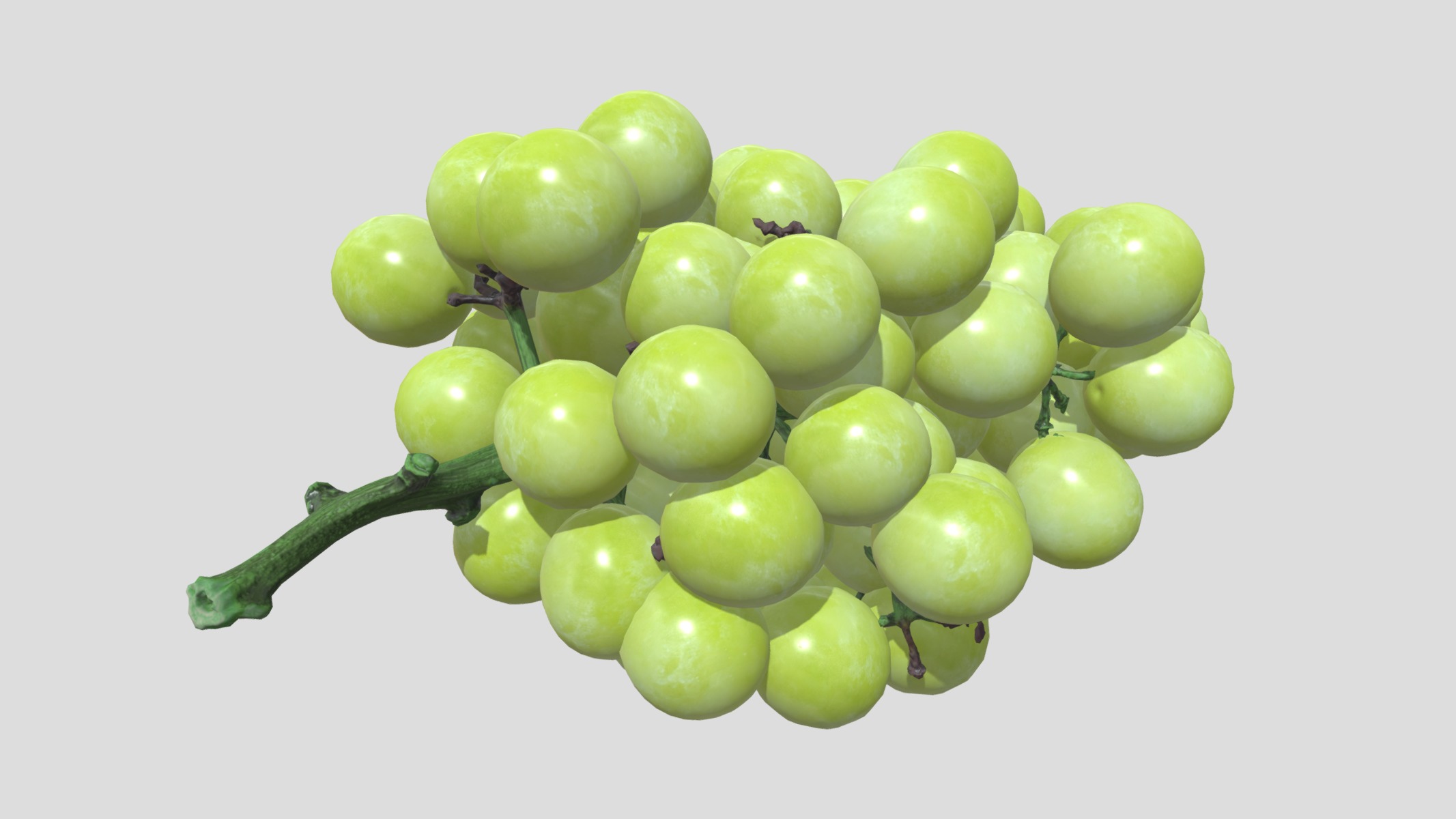 Green Grape Low Poly Low-poly 3D model_2