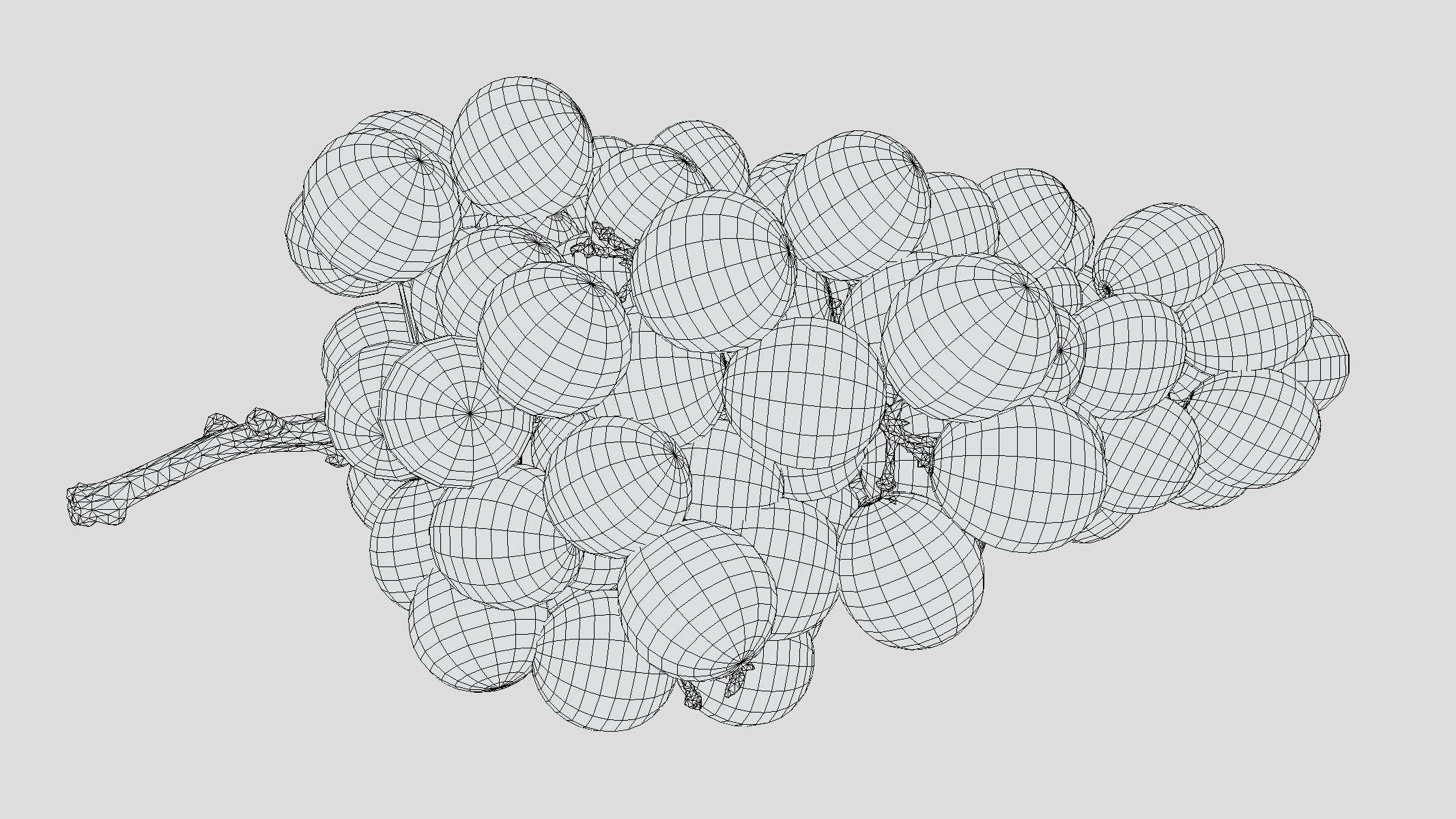 Green Grape Low Poly Low-poly 3D model_1