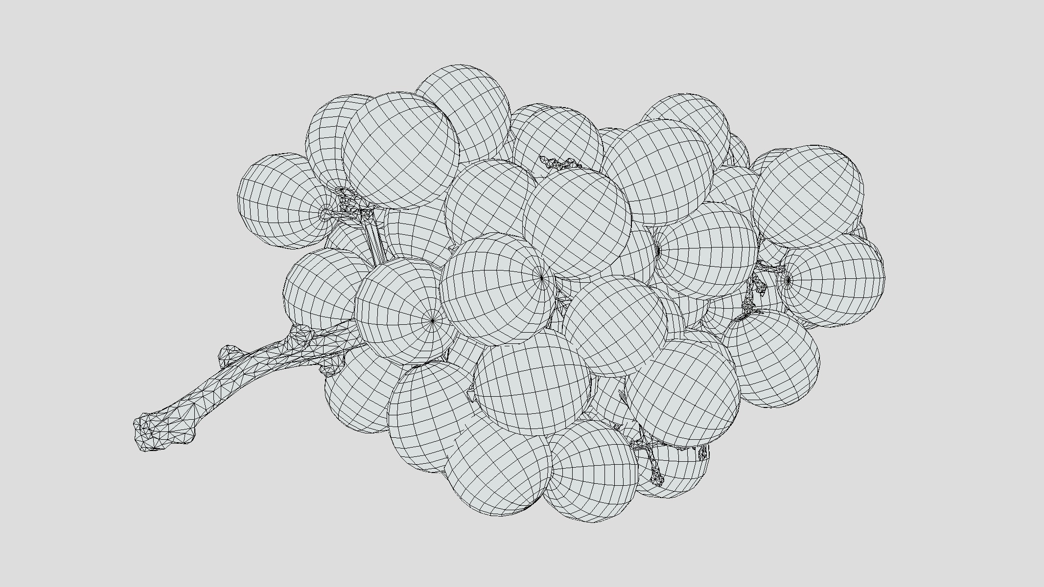 Green Grape Low Poly Low-poly 3D model_3