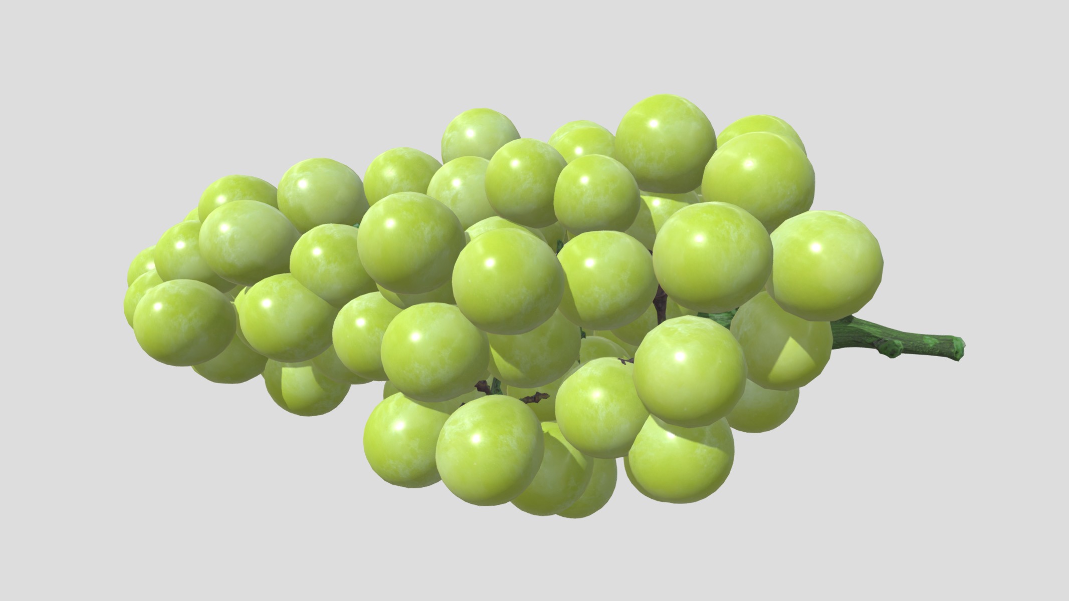 Green Grape Low Poly Low-poly 3D model_6