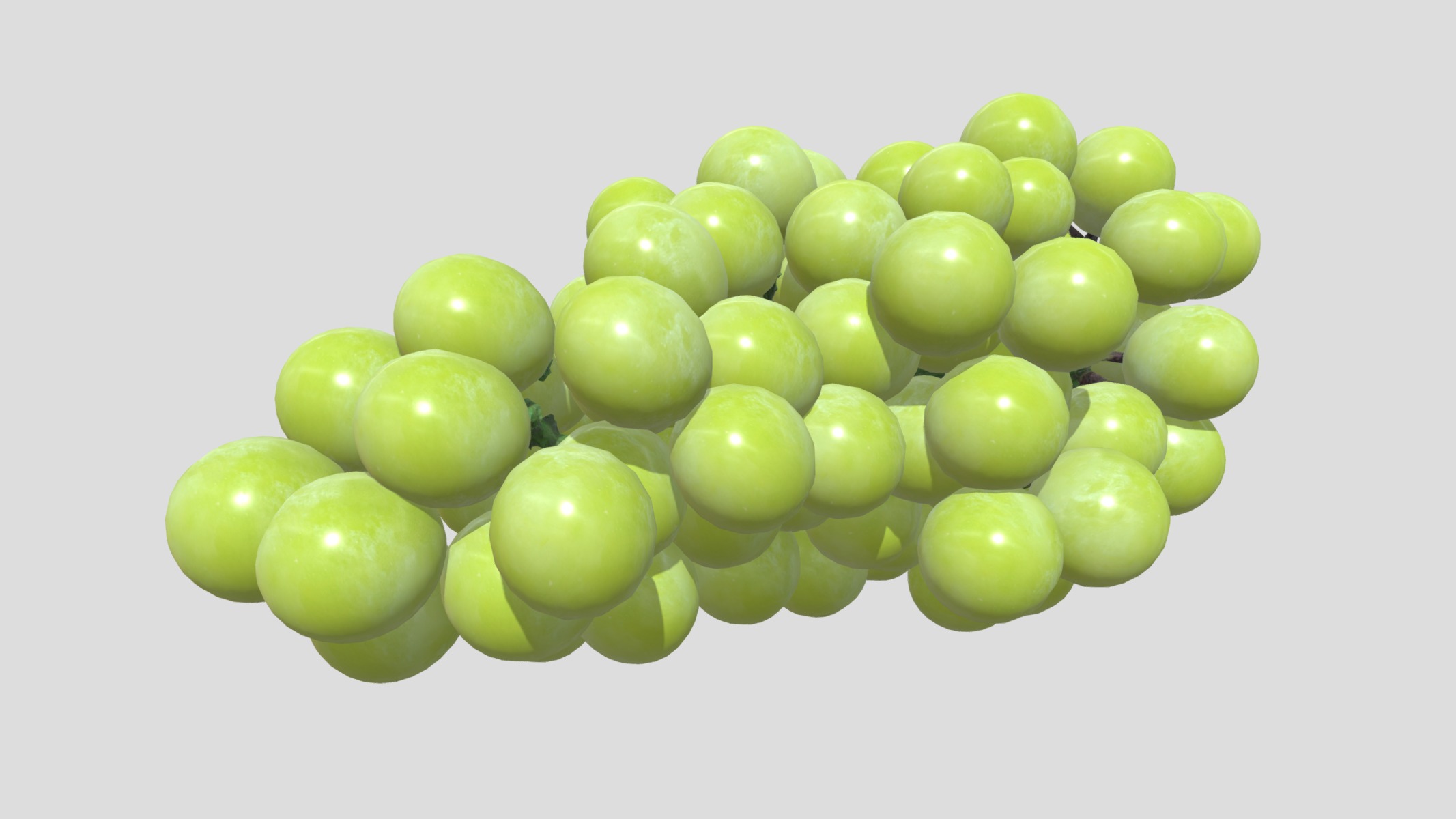 Green Grape Low Poly Low-poly 3D model_4