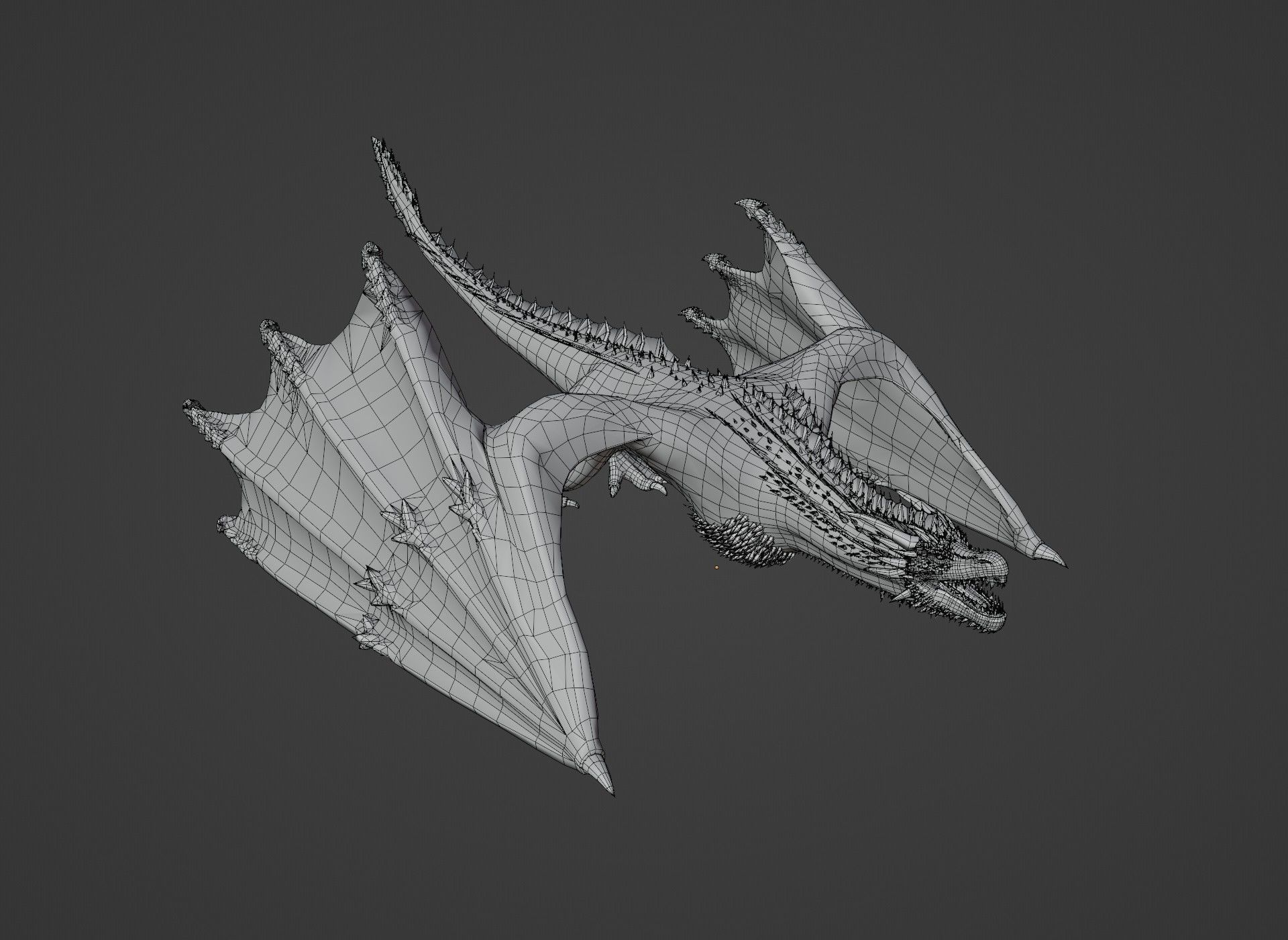 Realistic Black Wyvern Animated 3D Model Low-poly 3D model_23