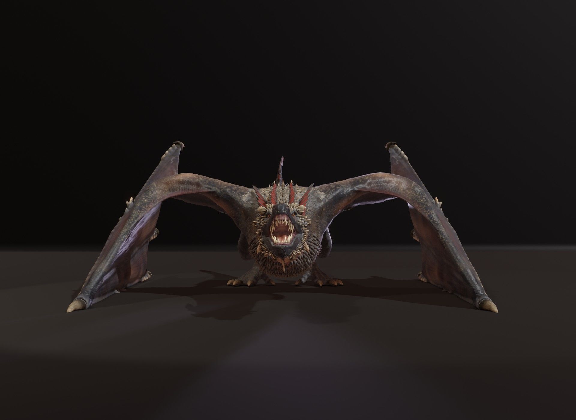 Realistic Black Wyvern Animated 3D Model Low-poly 3D model_20