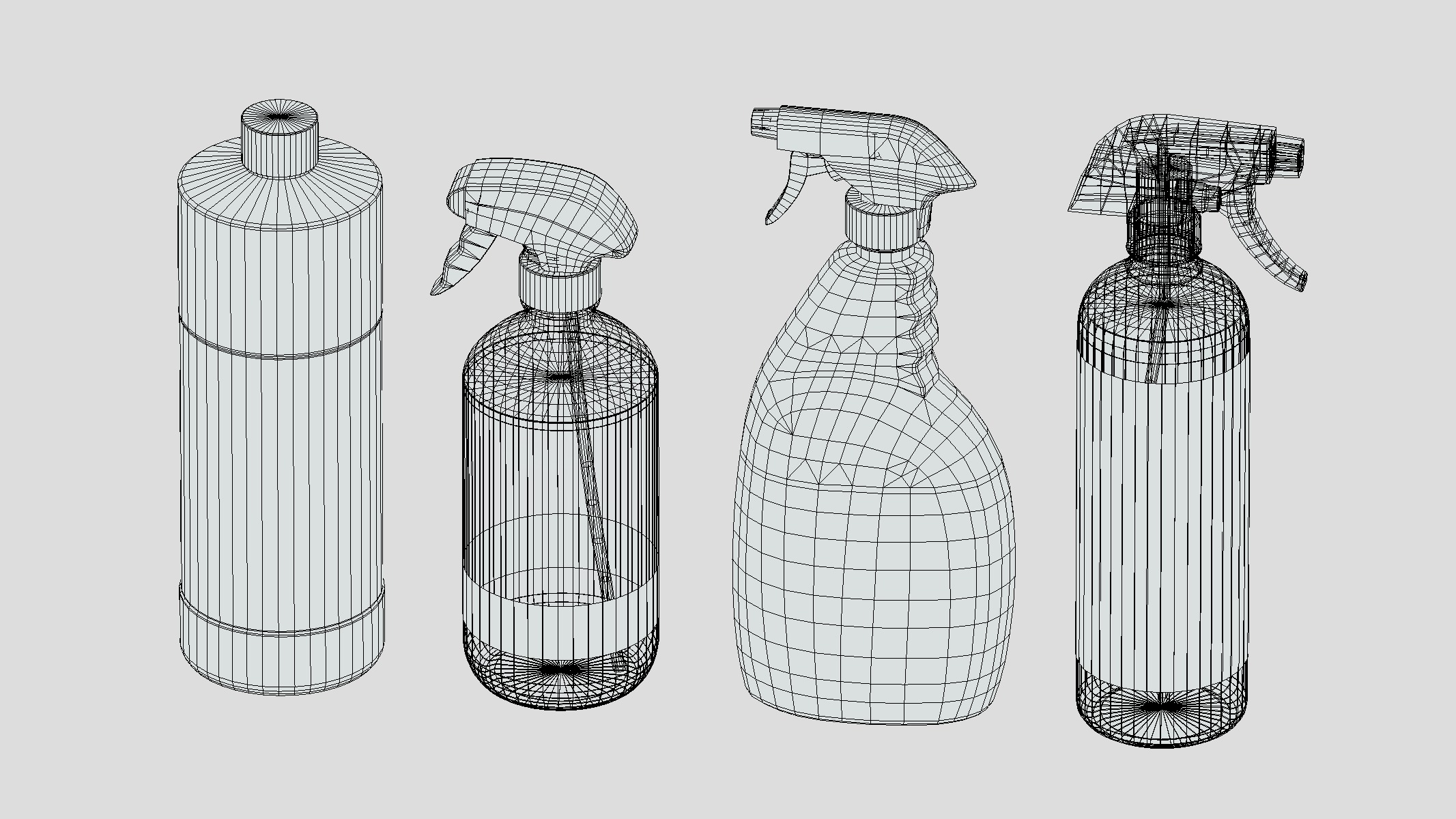 Household Cleaners Bottles Low Poly Low-poly 3D model_7