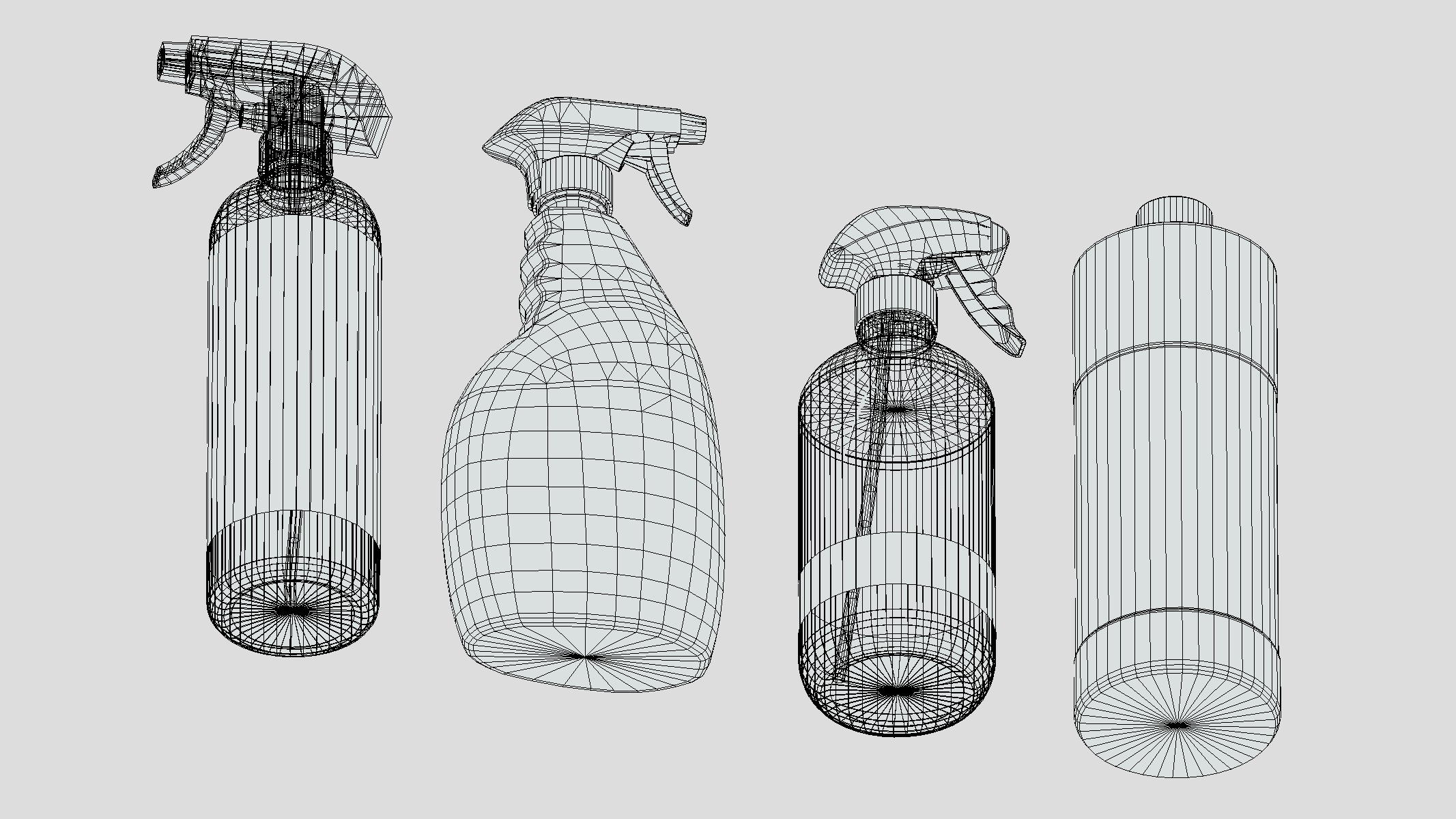 Household Cleaners Bottles Low Poly Low-poly 3D model_11