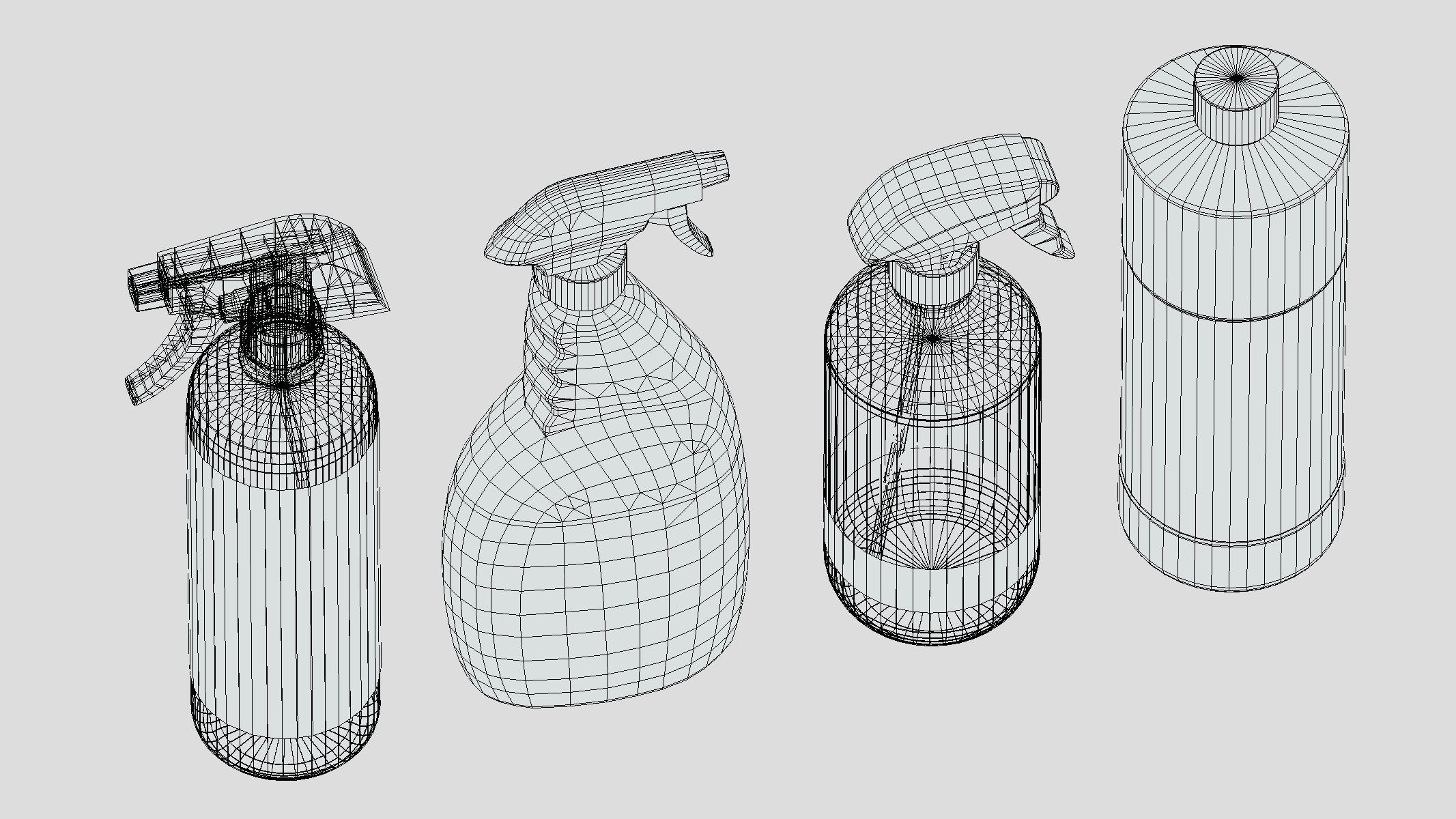 Household Cleaners Bottles Low Poly Low-poly 3D model_9
