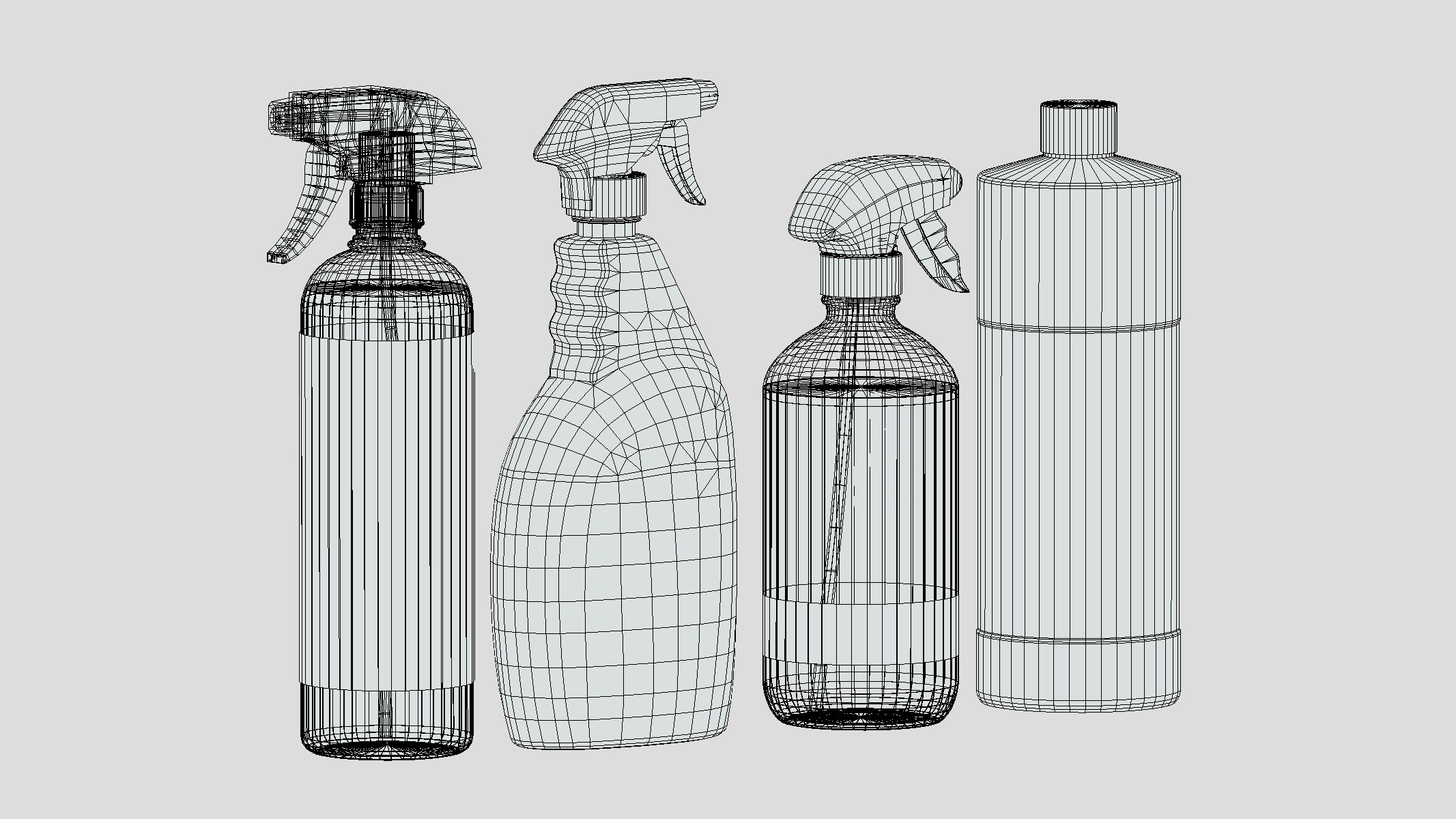 Household Cleaners Bottles Low Poly Low-poly 3D model_5