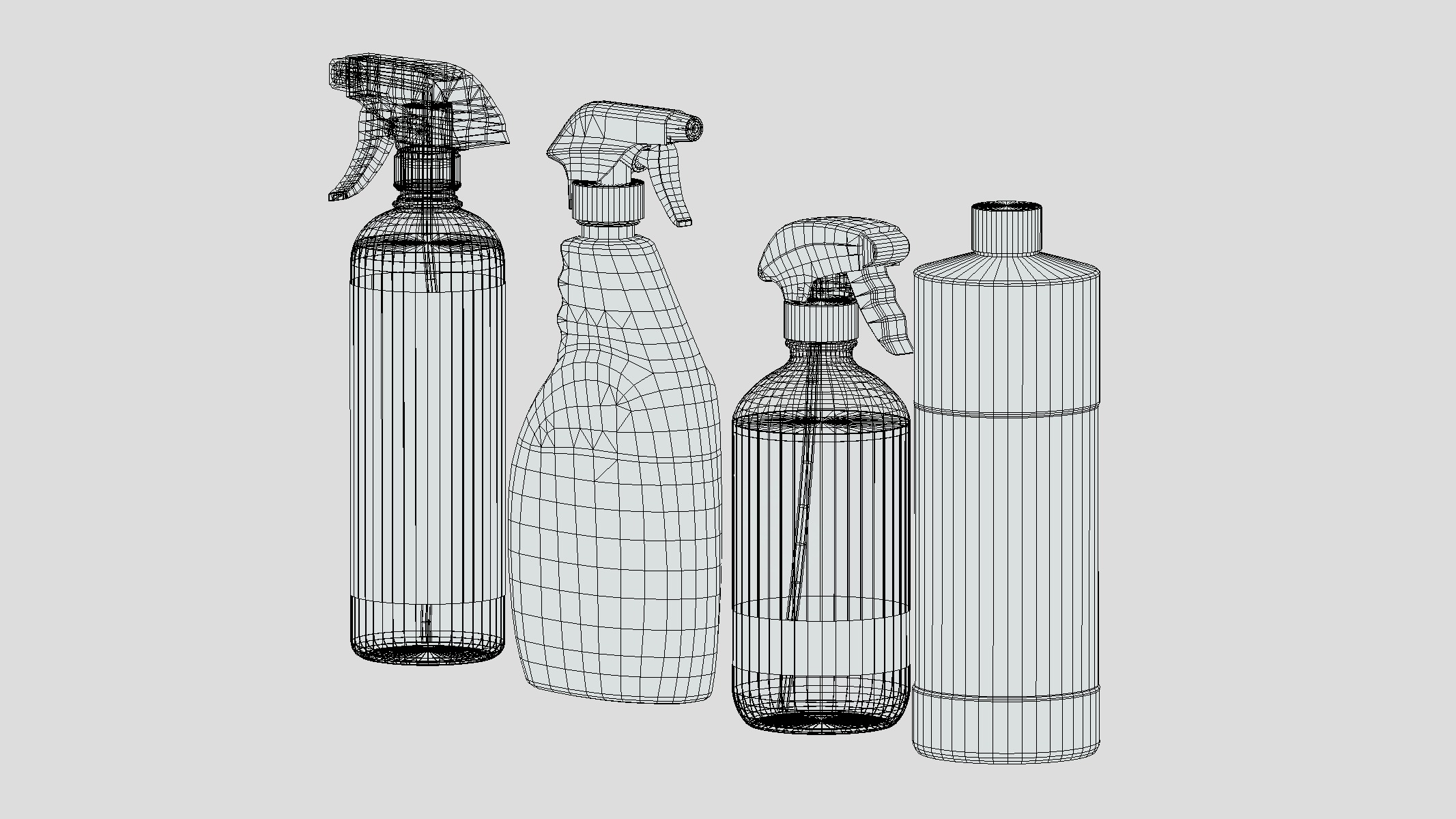 Household Cleaners Bottles Low Poly Low-poly 3D model_3