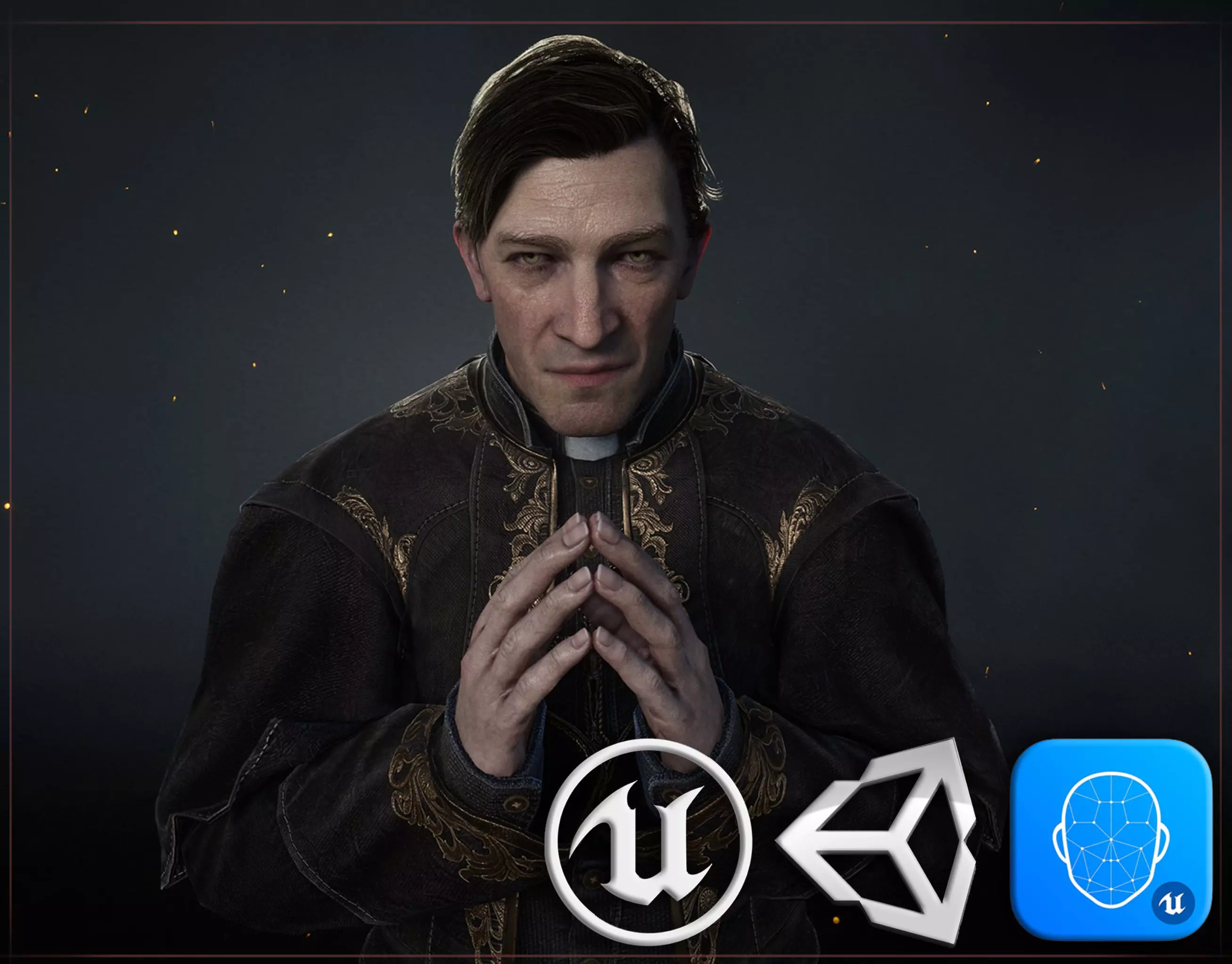 Catholic priest Low-poly 3D model_0