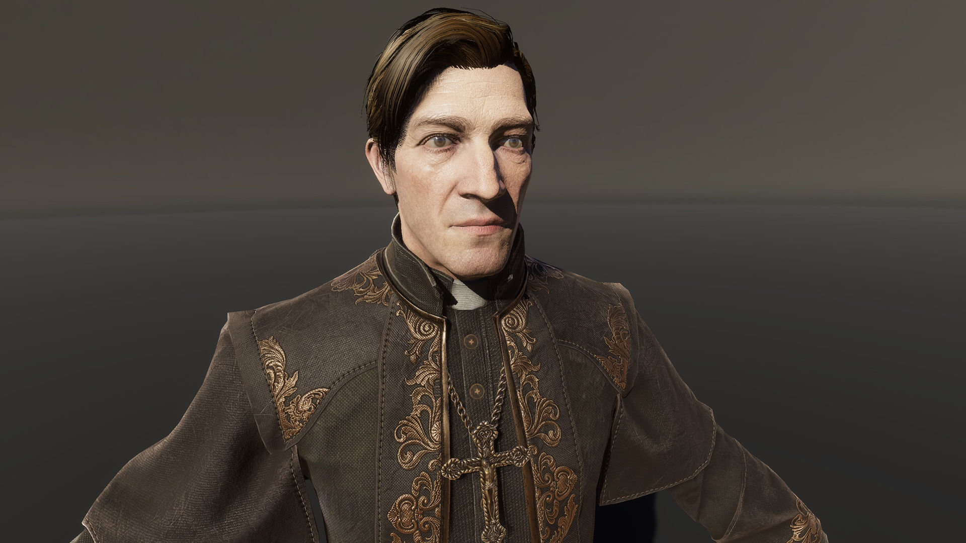 Catholic priest Low-poly 3D model_18