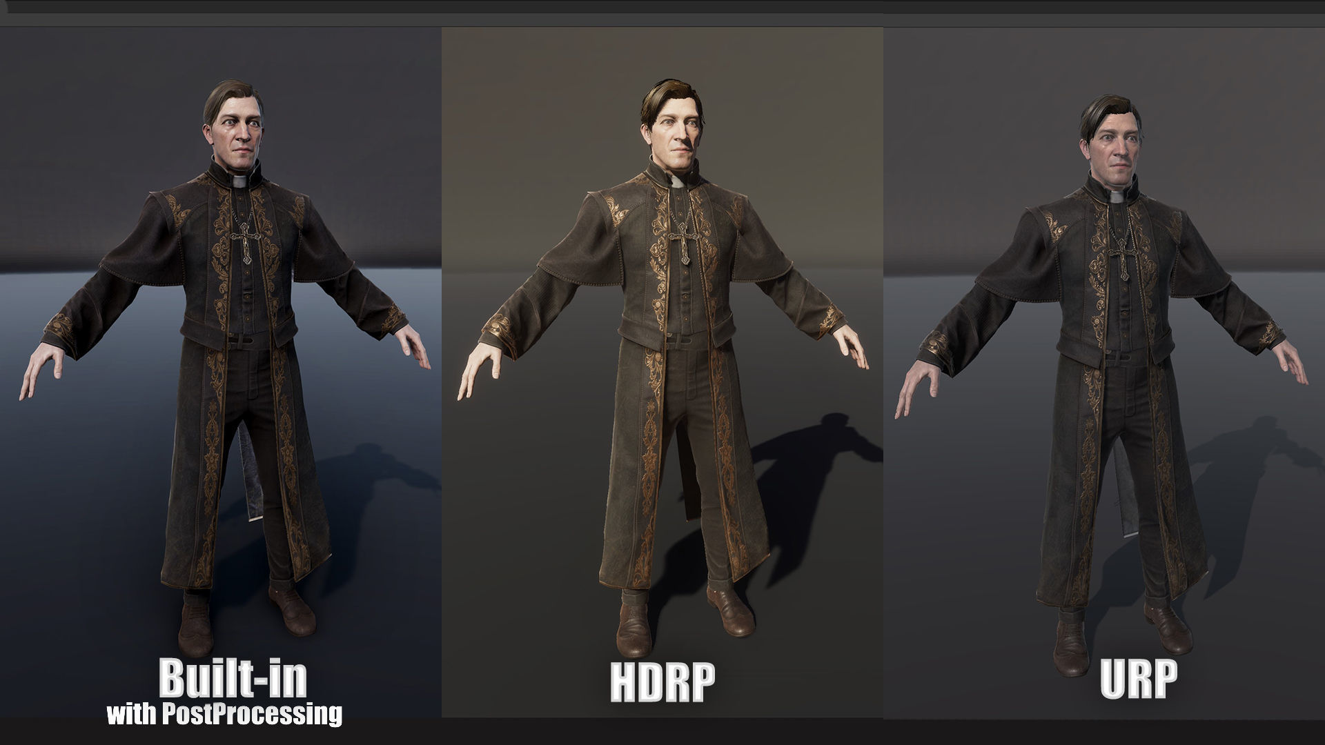 Catholic priest Low-poly 3D model_19