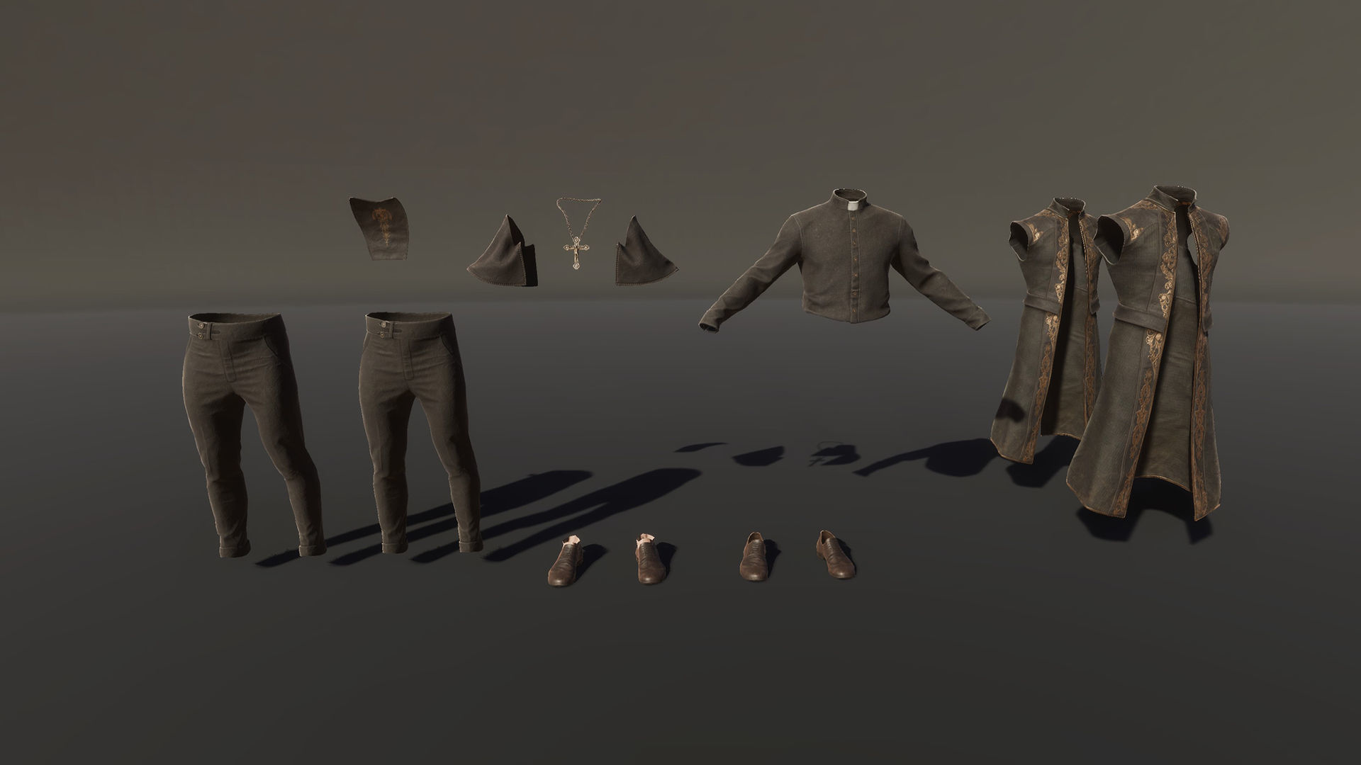 Catholic priest Low-poly 3D model_17