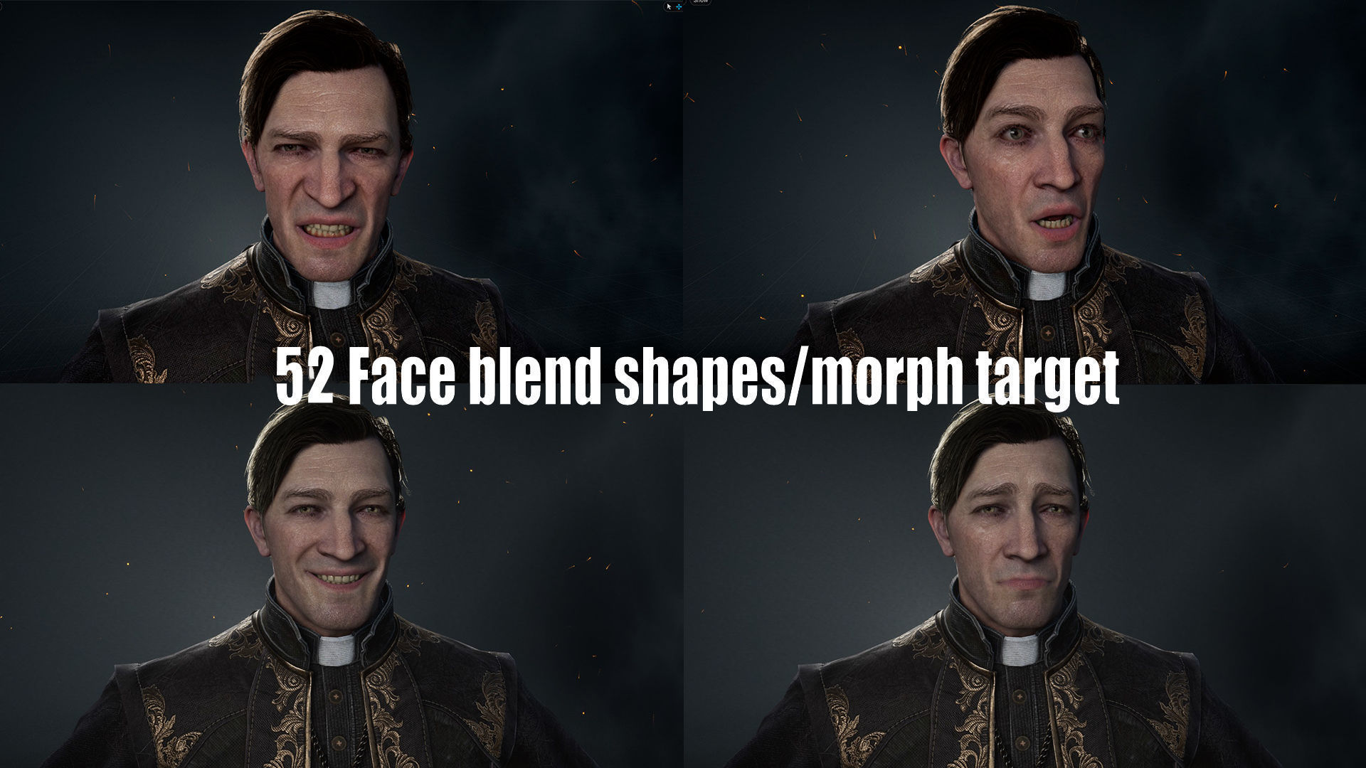 Catholic priest Low-poly 3D model_10