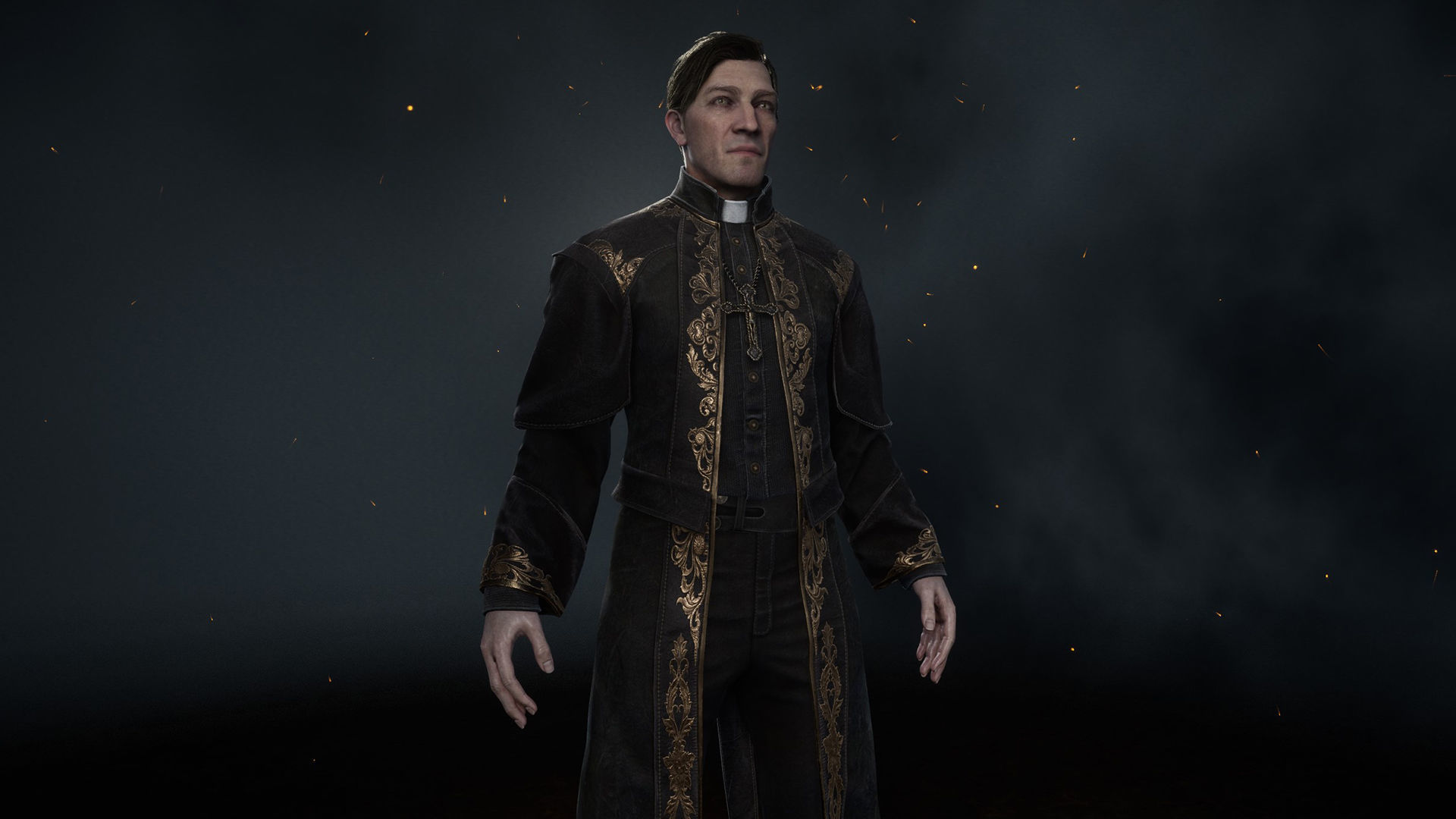 Catholic priest Low-poly 3D model_2