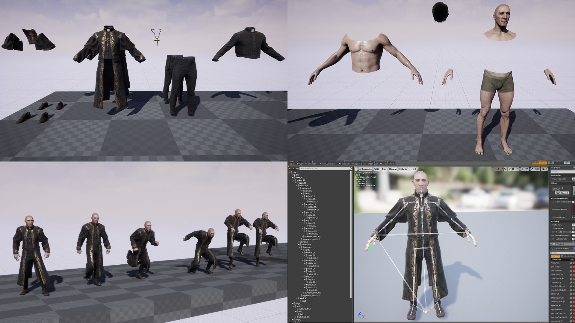 Catholic priest Low-poly 3D model_12