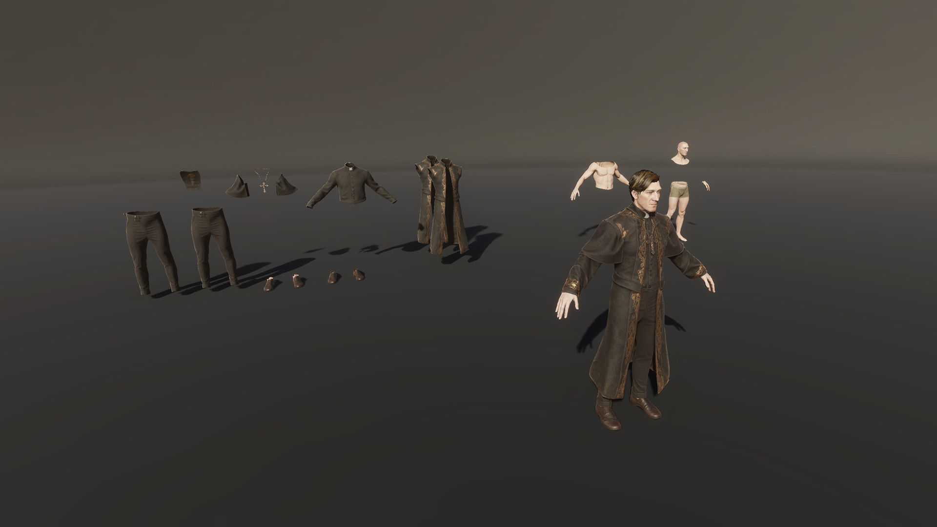 Catholic priest Low-poly 3D model_16