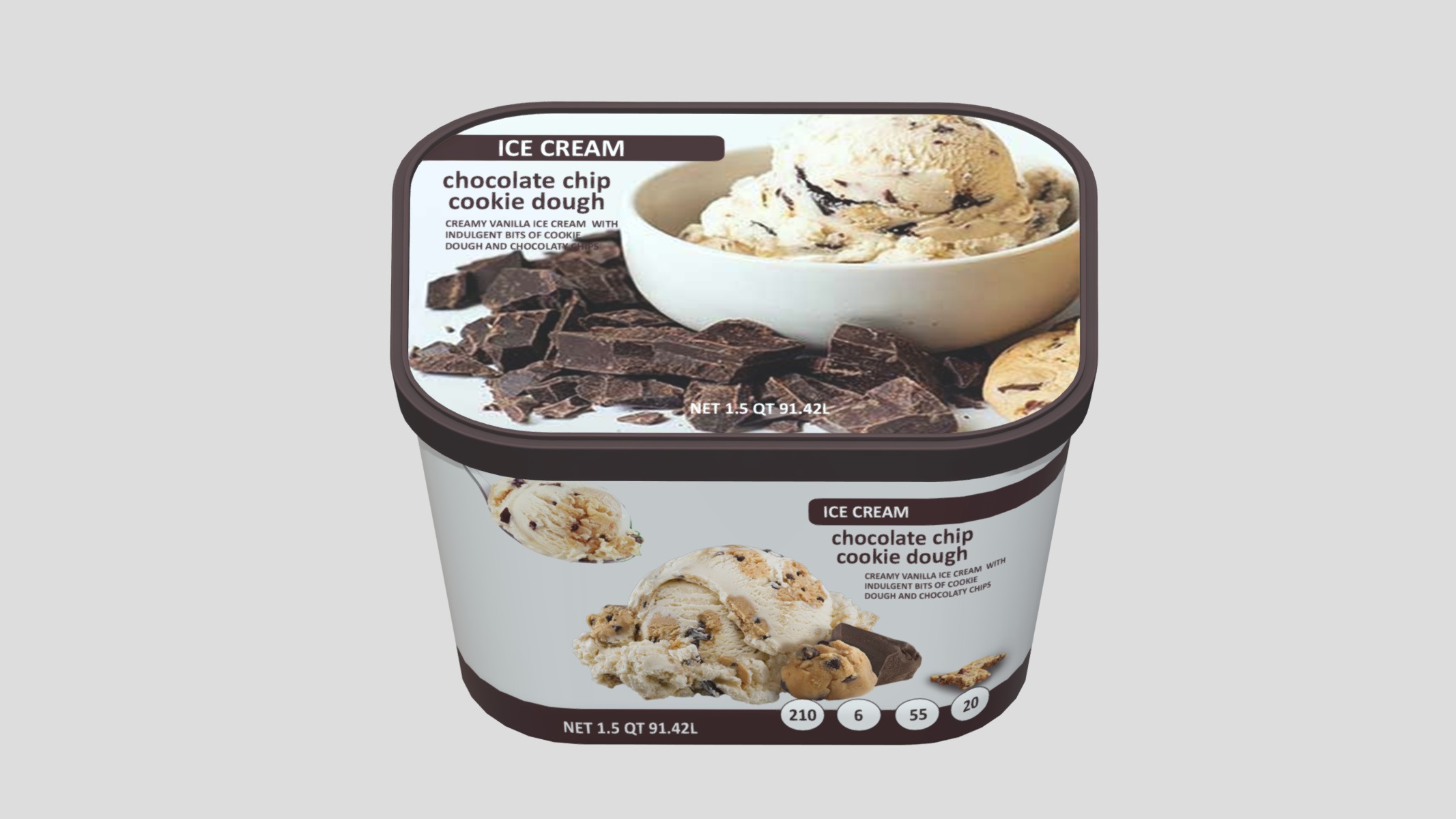 Ice cream Box 04 Low Poly Low-poly 3D model_8