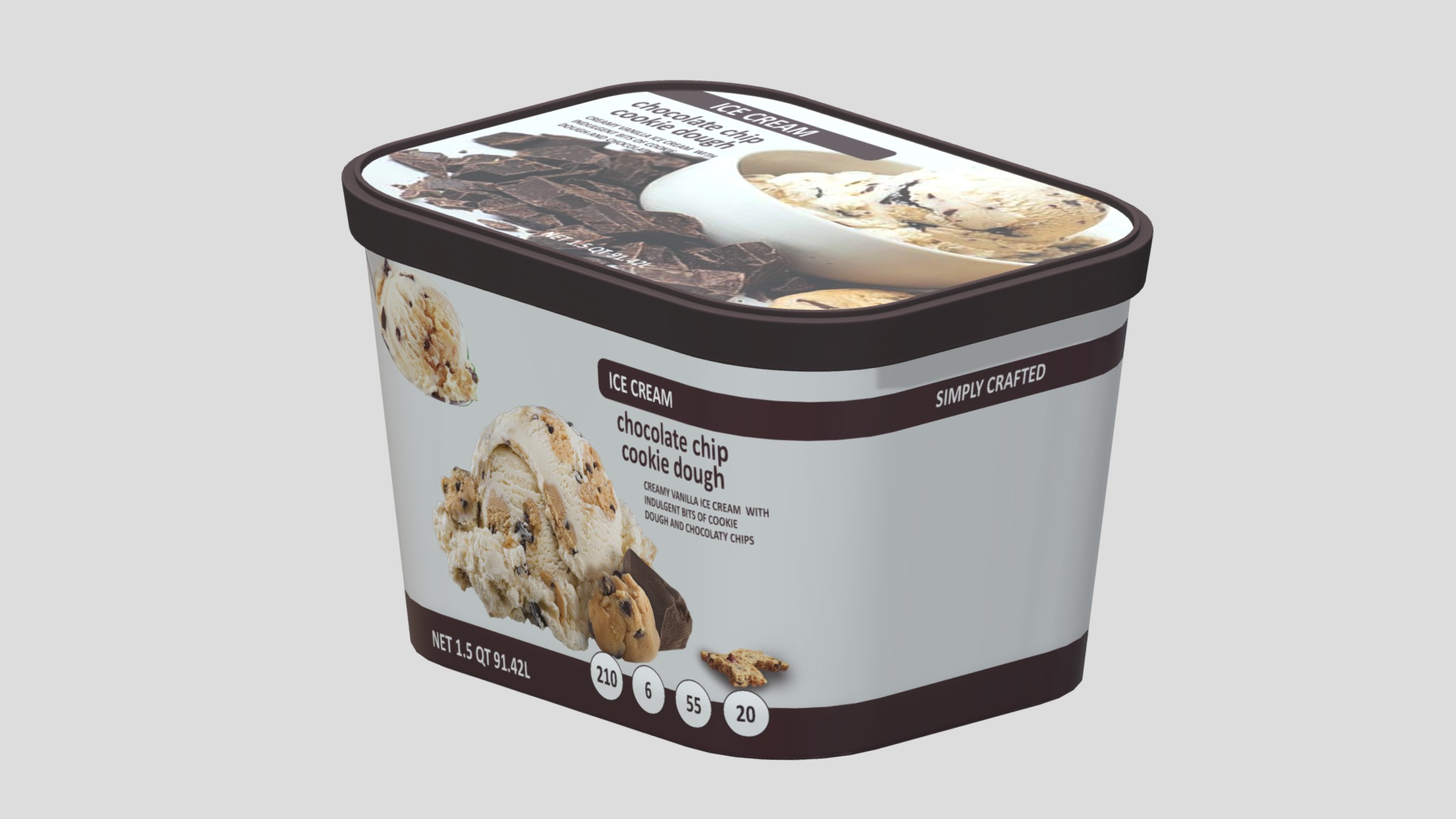 Ice cream Box 04 Low Poly Low-poly 3D model_4