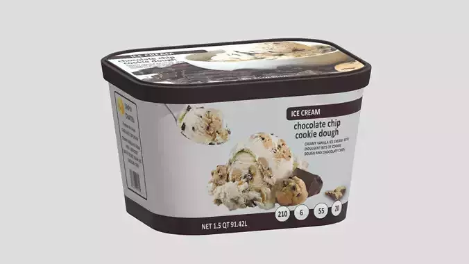 Ice cream Box 04 Low Poly Low-poly 3D model