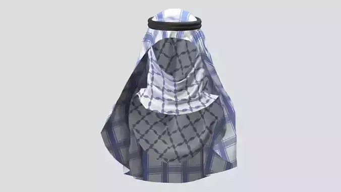 Keffiyeh Hat Low Poly Low-poly 3D model