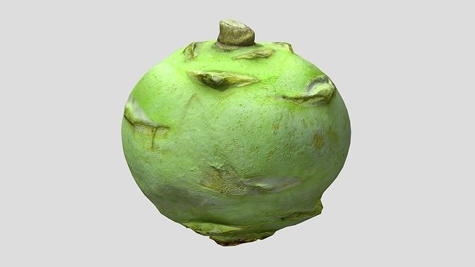 Kohlrabi Low Poly  Low-poly 3D model