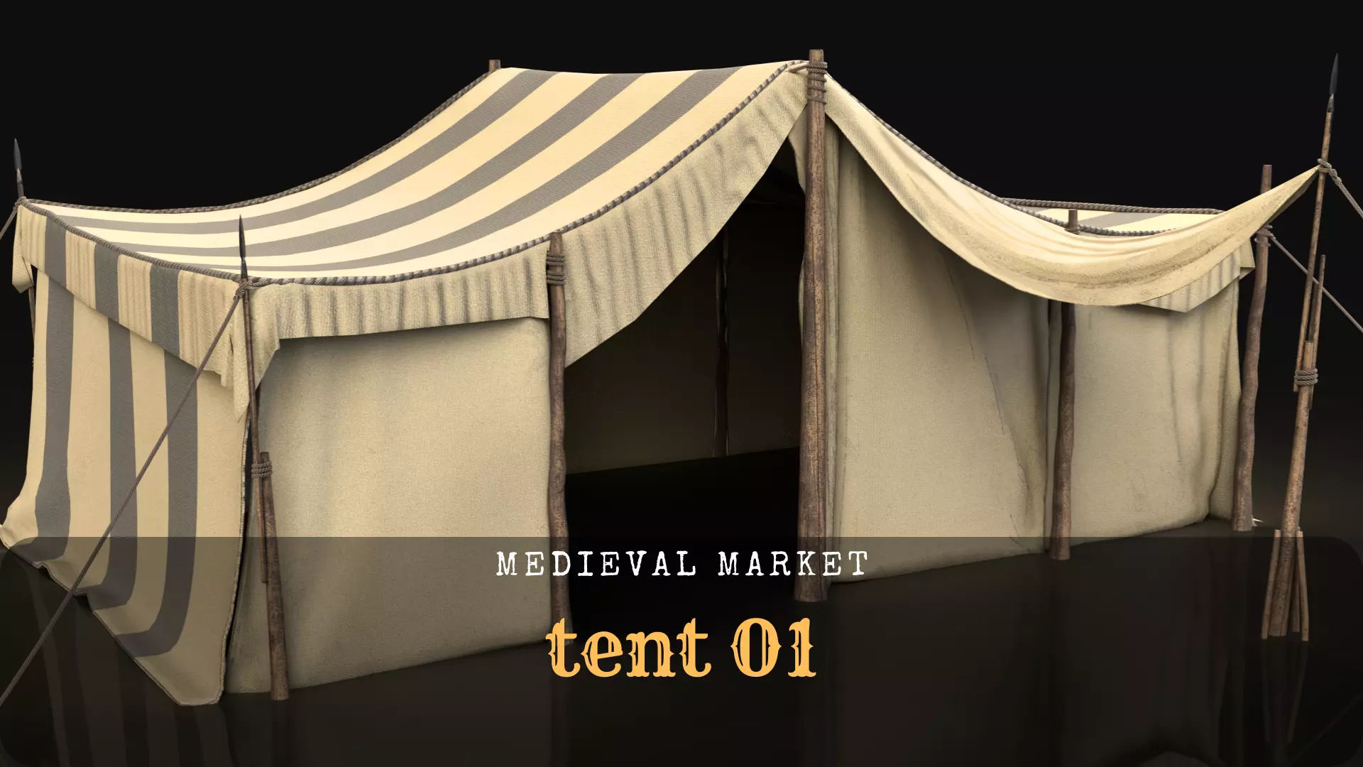 Medieval Market- Tent 01 Free 3D model