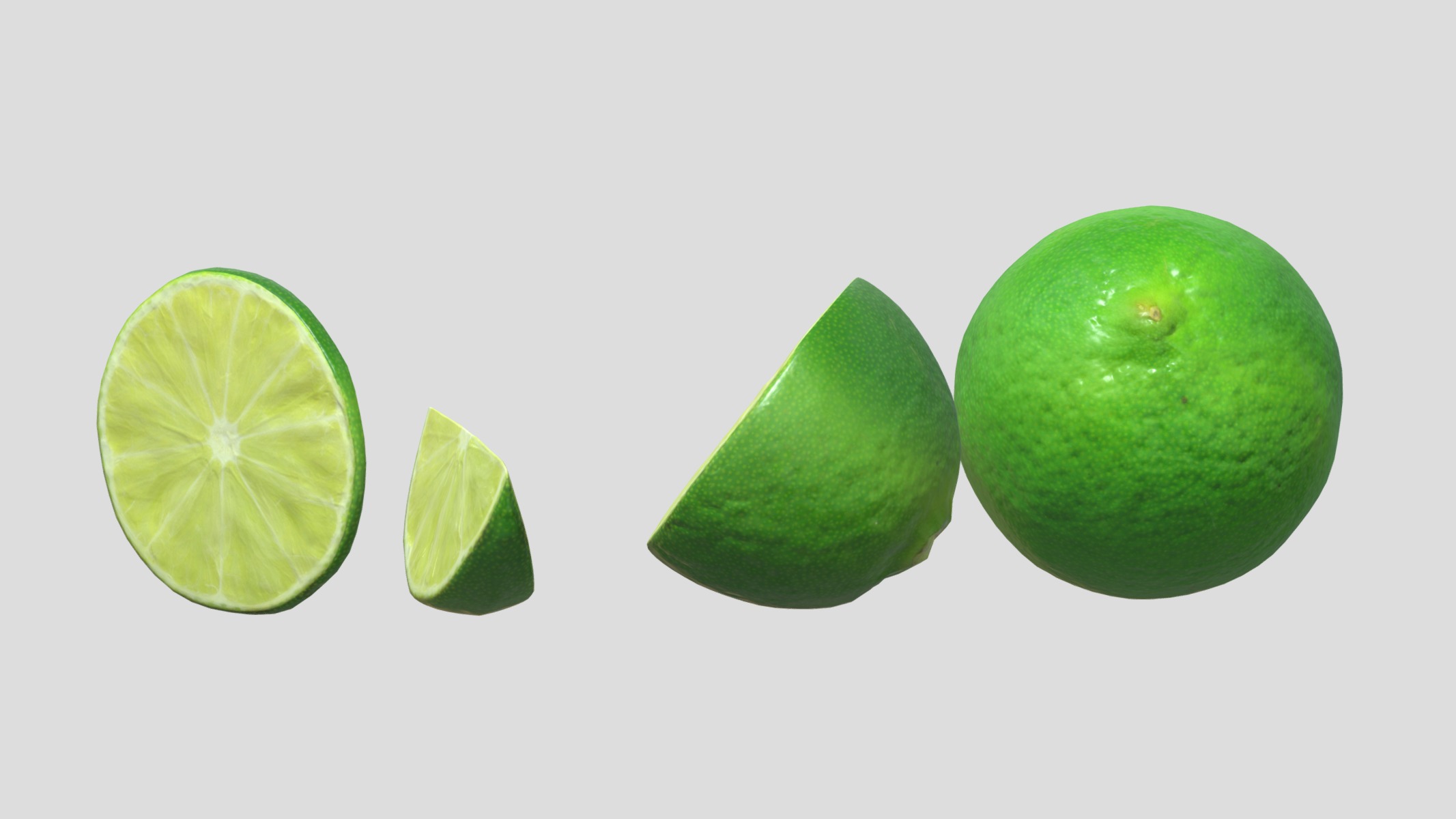 Lime Green Set Low Poly Low-poly 3D model_6