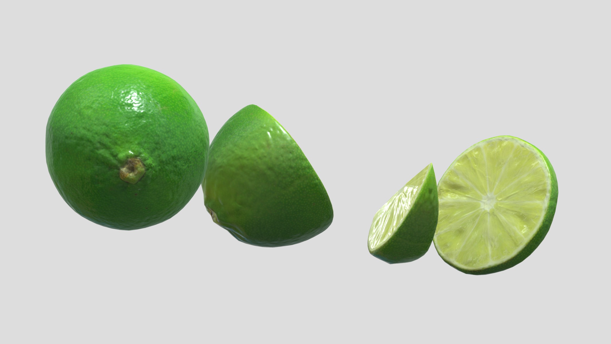 Lime Green Set Low Poly Low-poly 3D model_10