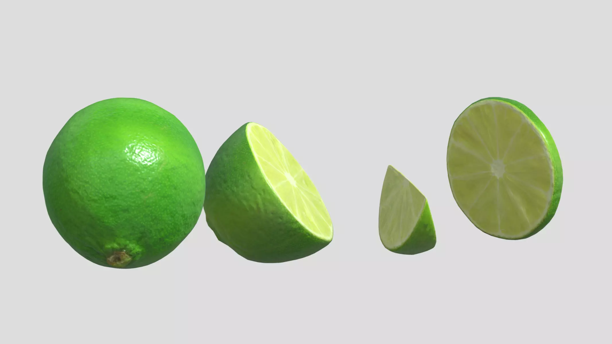 Lime Green Set Low Poly Low-poly 3D model_0