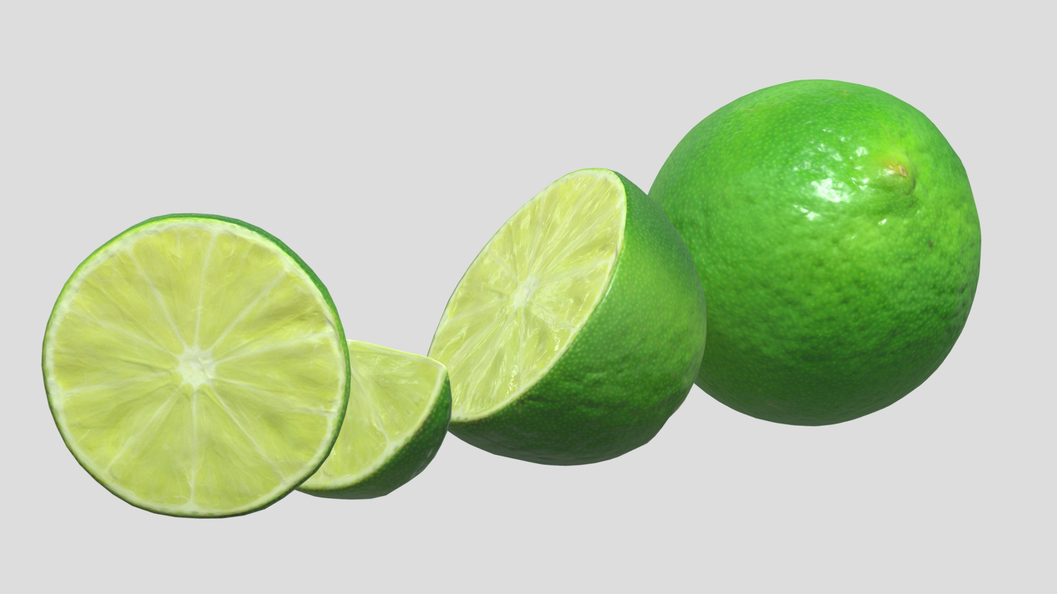 Lime Green Set Low Poly Low-poly 3D model_4