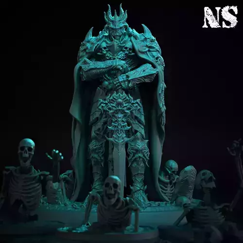 Death knight and Skeletons Bundle 3D print model