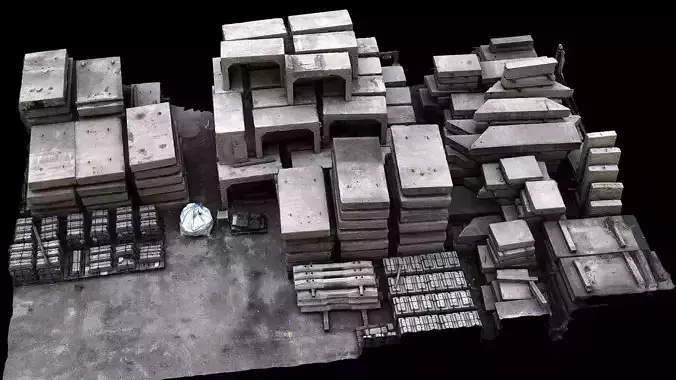 concrete blocks kitbash construction-site photogrammetry