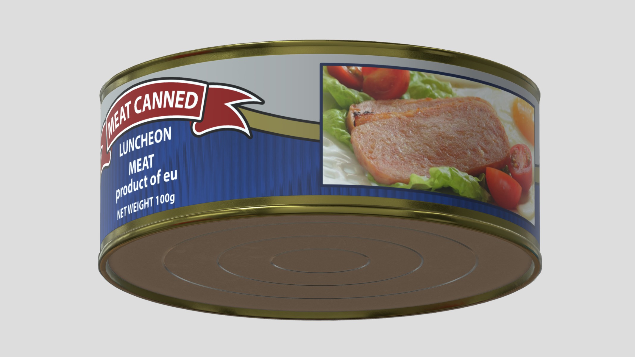 Meat Canned Low Poly Low-poly 3D model_10