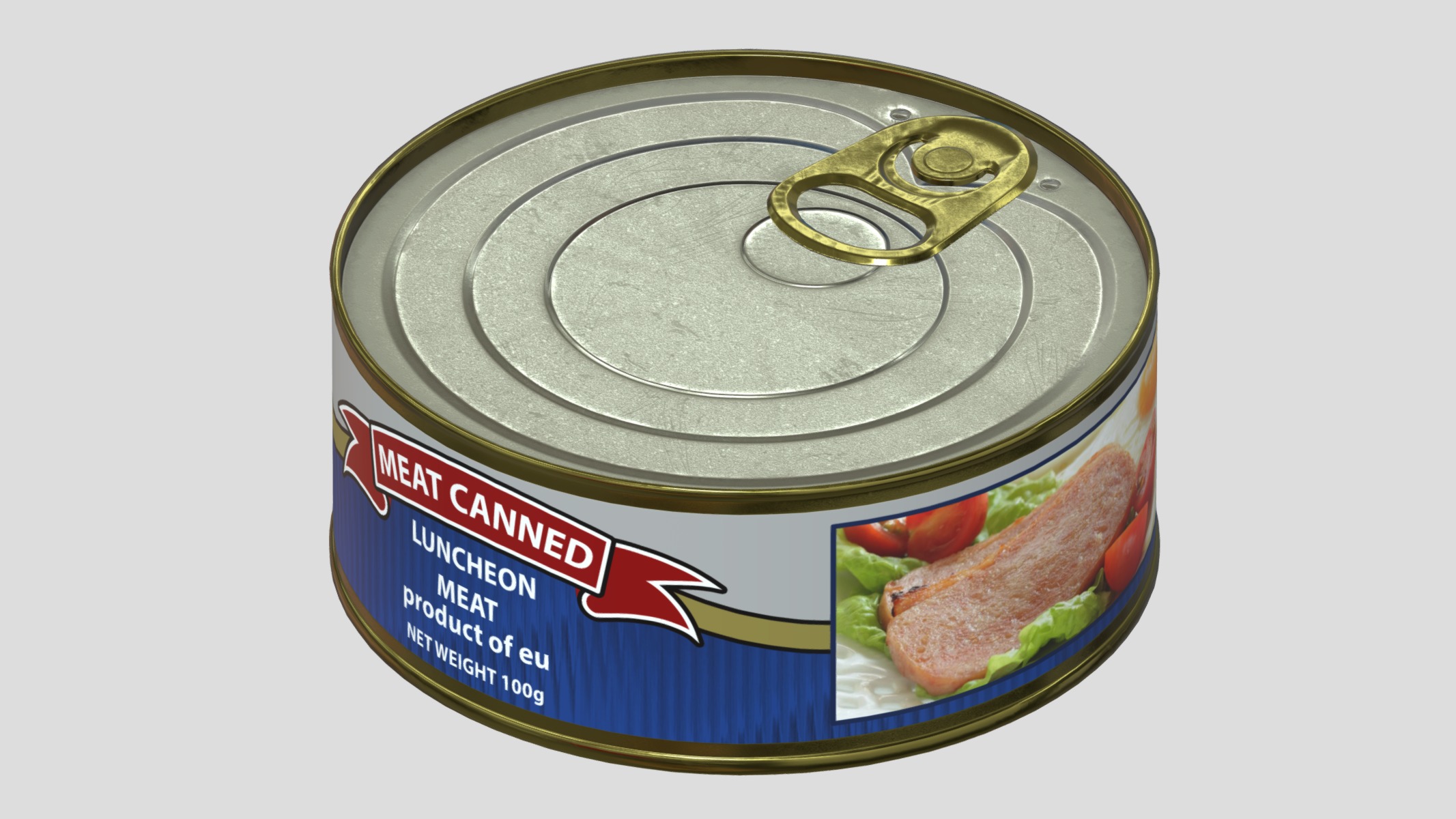 Meat Canned Low Poly Low-poly 3D model_8