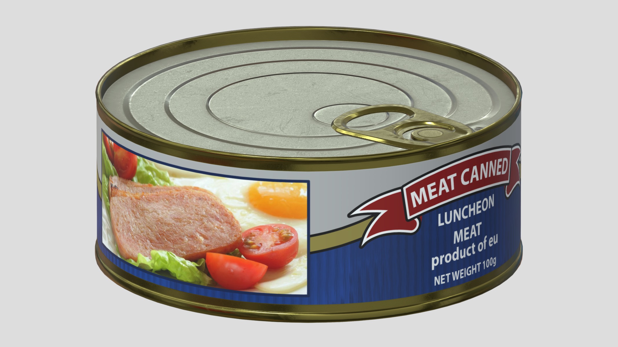 Meat Canned Low Poly Low-poly 3D model_6