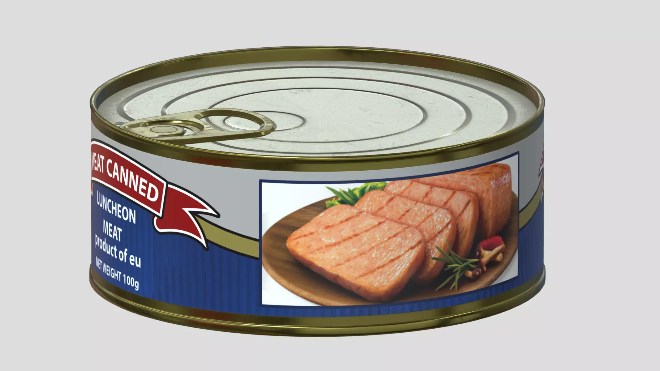 Meat Canned Low Poly Low-poly 3D model_0