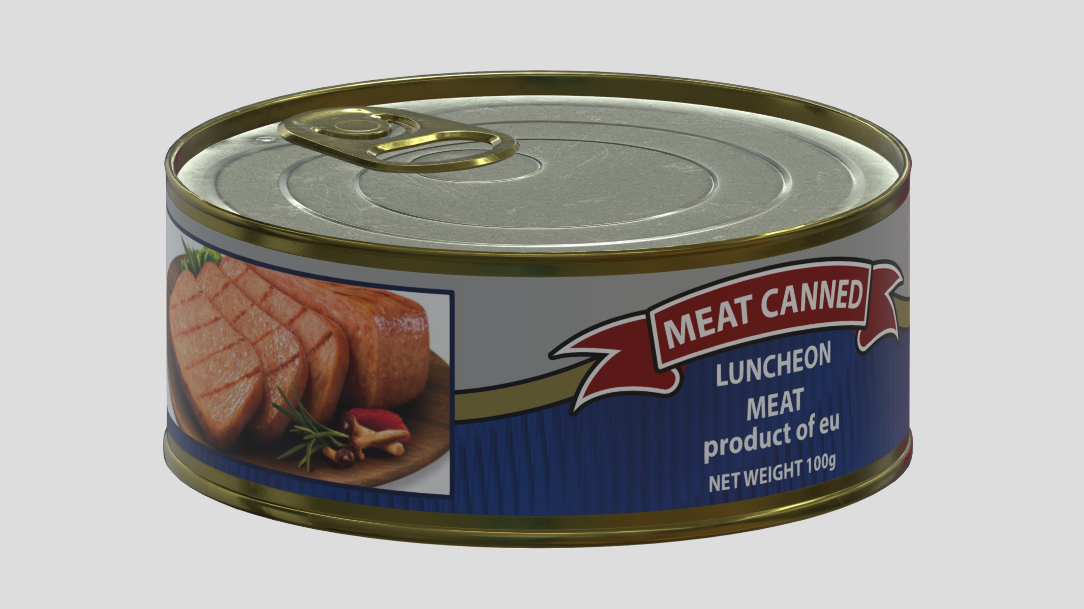 Meat Canned Low Poly Low-poly 3D model_2