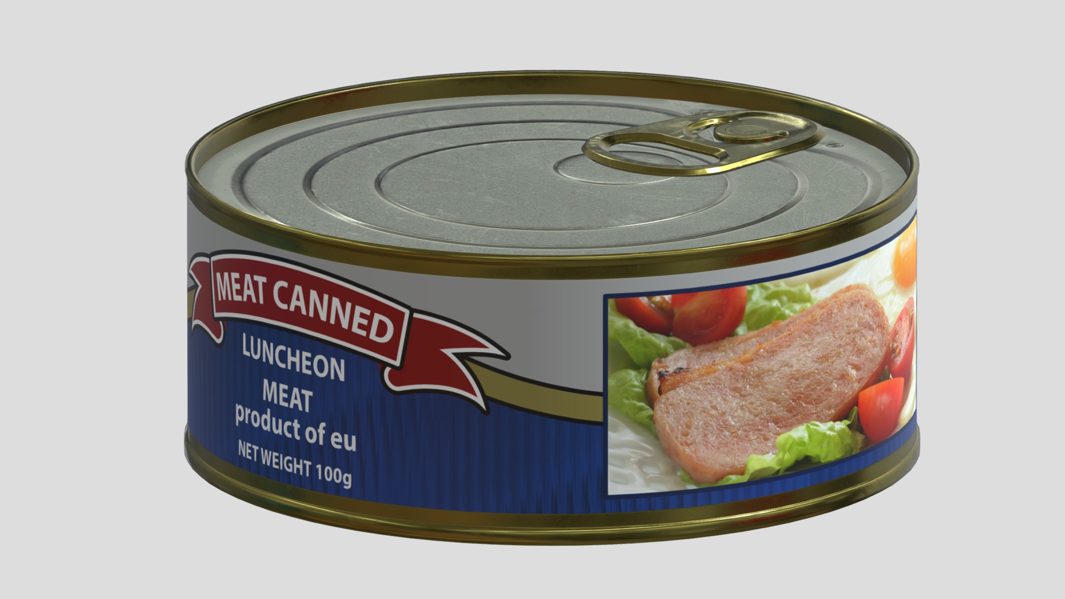 Meat Canned Low Poly Low-poly 3D model_4