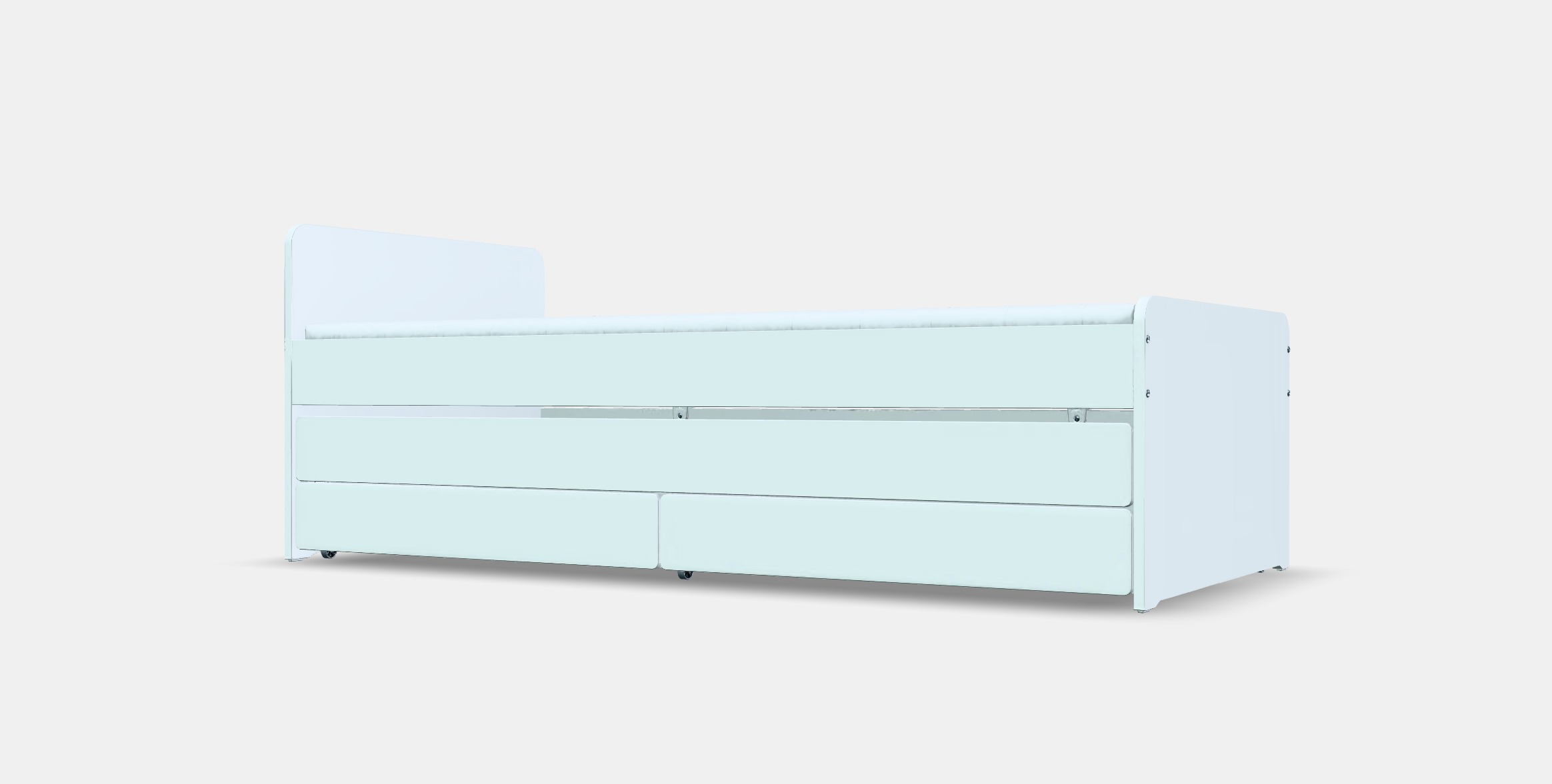 SLAKT Bed frame with underbed and storage 1 Low-poly 3D model_13