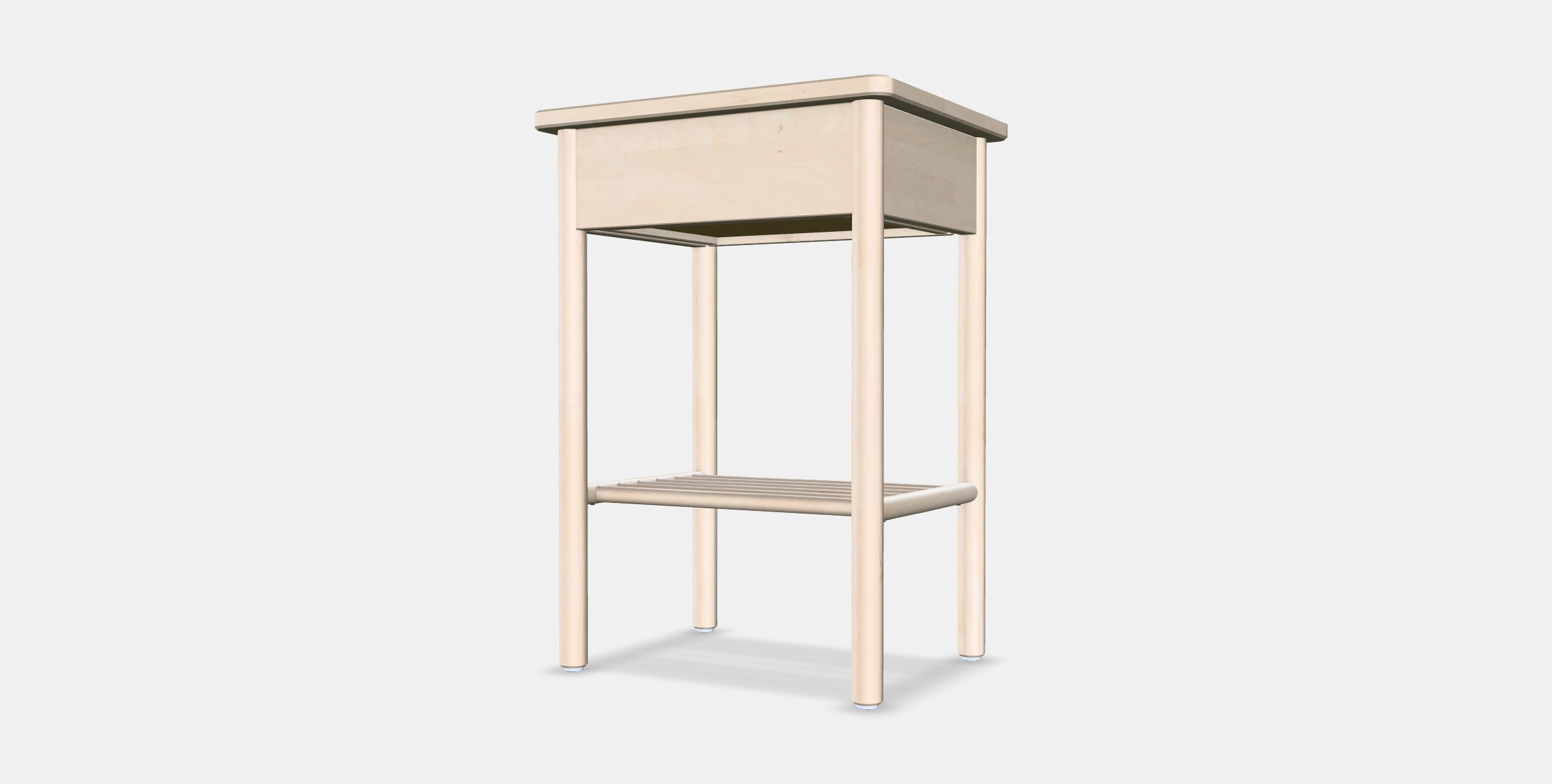 BJORKSNAS Bedside table Low-poly 3D model_4