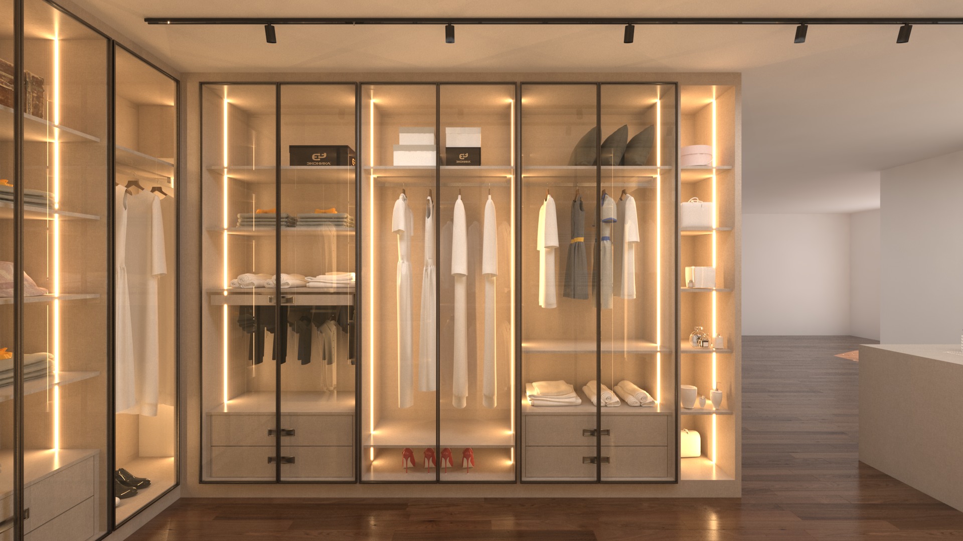 modern wardrobes 3D model 3D model_3