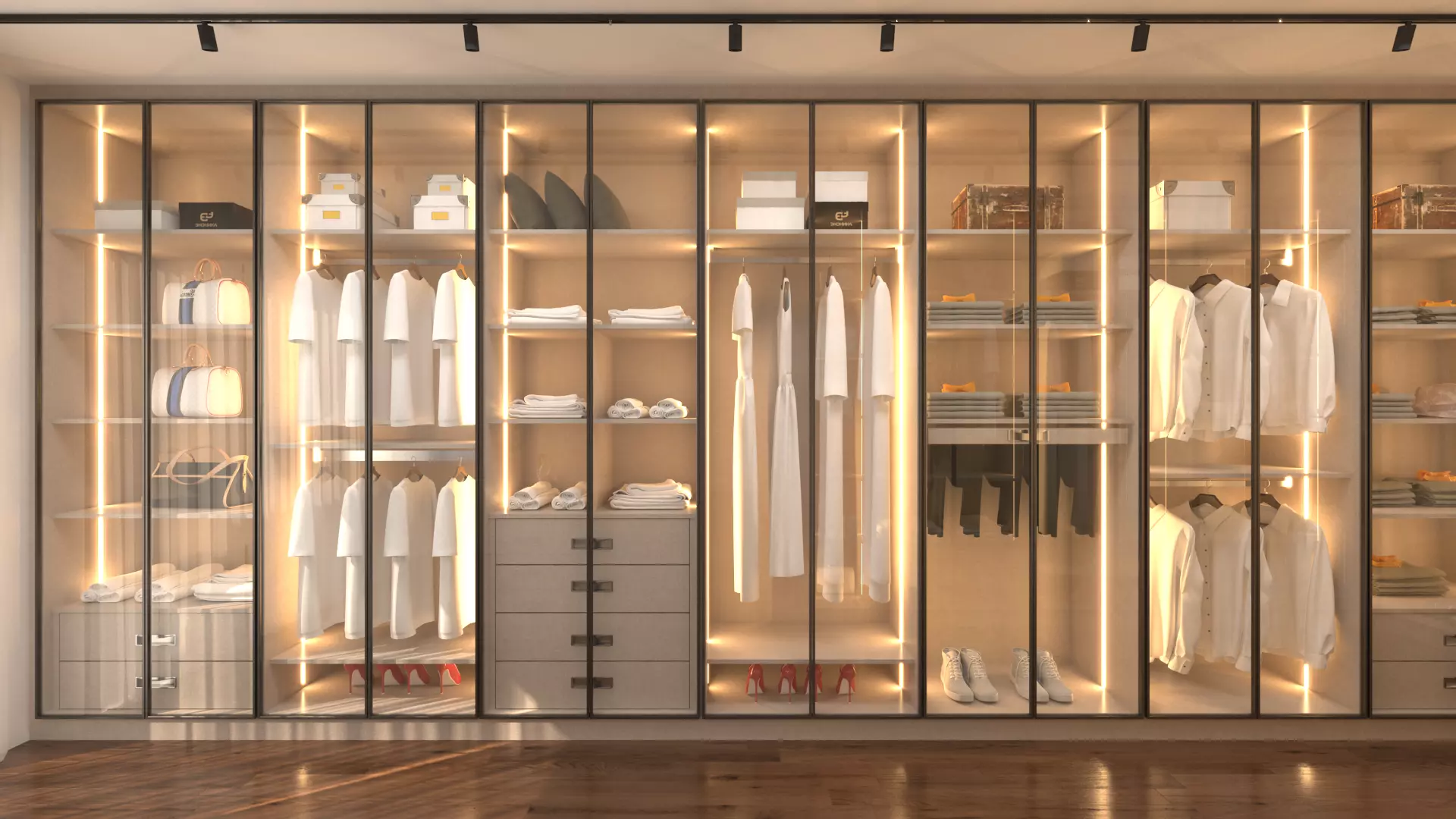 modern wardrobes 3D model 3D model_0