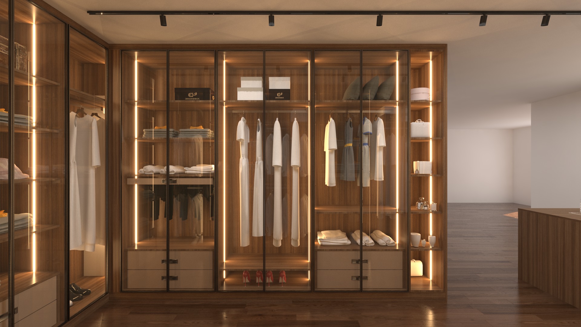 modern wardrobes 3D model 3D model_2