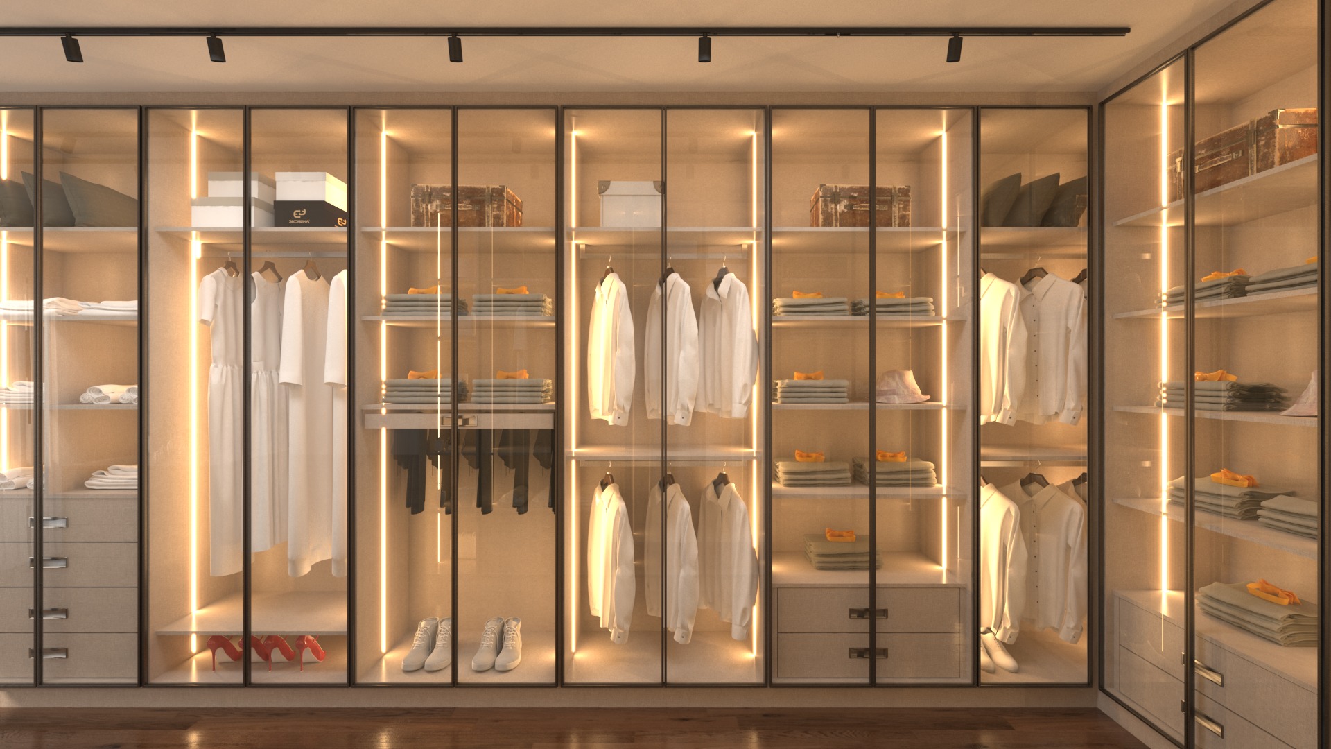 modern wardrobes 3D model 3D model_4